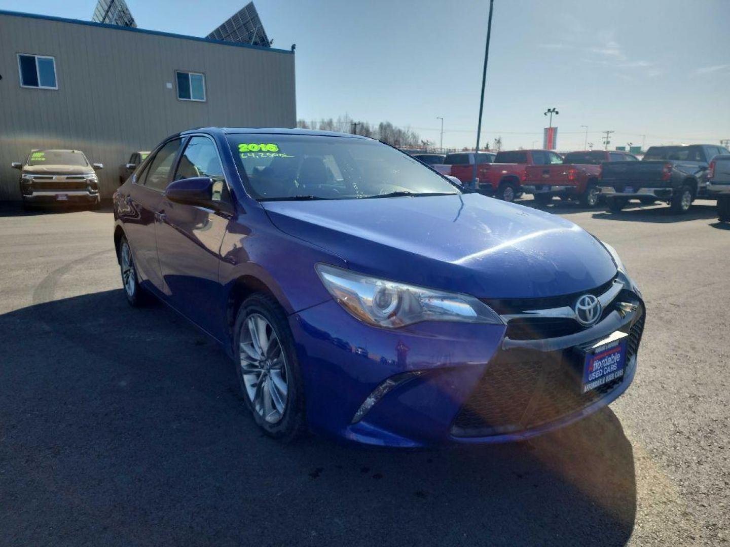 2016 BLUE TOYOTA CAMRY LE (4T1BF1FK6GU) with an 2.5L engine, Automatic transmission, located at 2525 S. Cushman, Fairbanks, AK, 99701, (907) 452-5707, 64.824036, -147.712311 - Photo#0