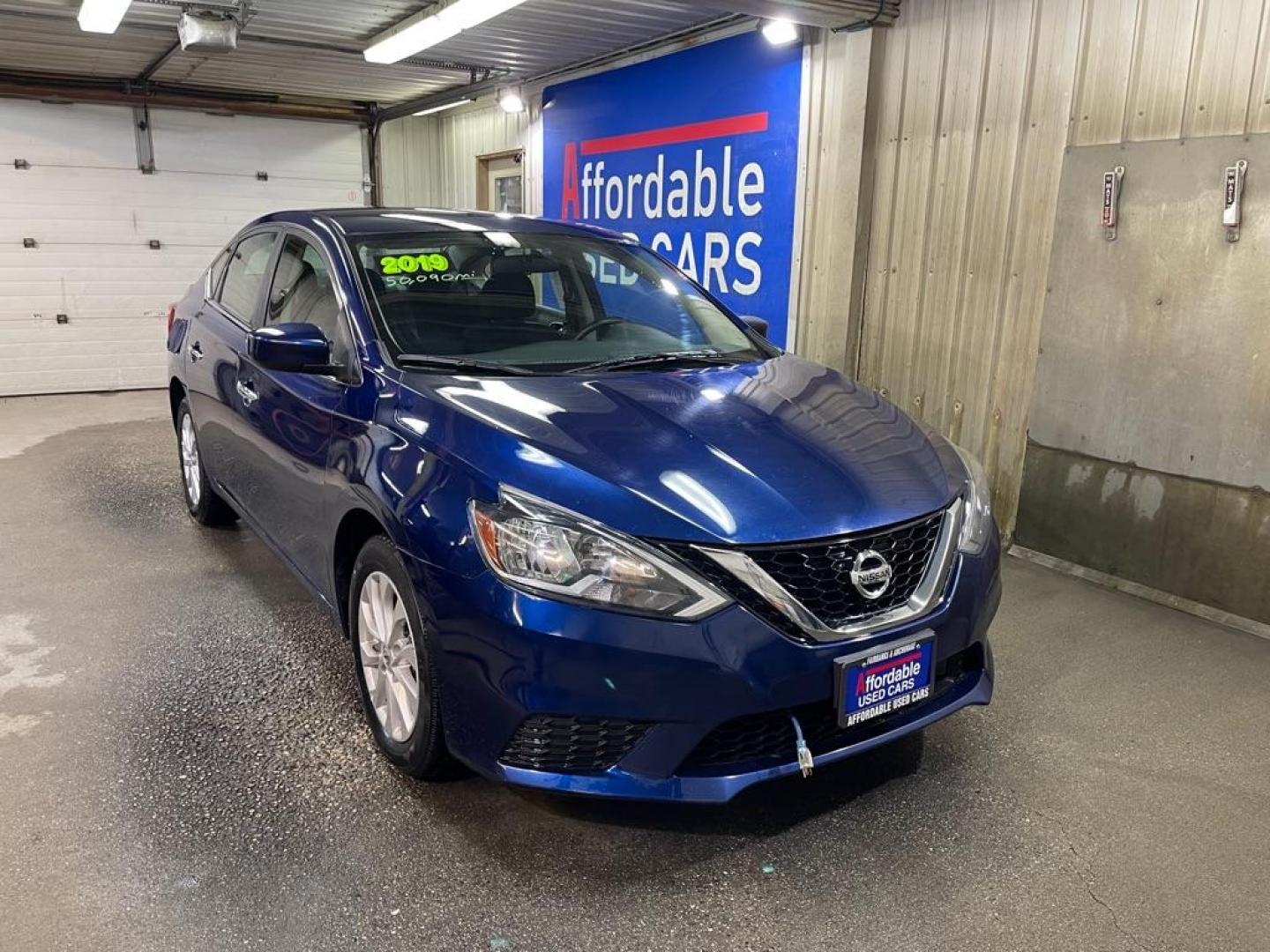 2019 BLUE NISSAN SENTRA S (3N1AB7AP8KY) with an 1.8L engine, Continuously Variable transmission, located at 2525 S. Cushman, Fairbanks, AK, 99701, (907) 452-5707, 64.824036, -147.712311 - Photo#0