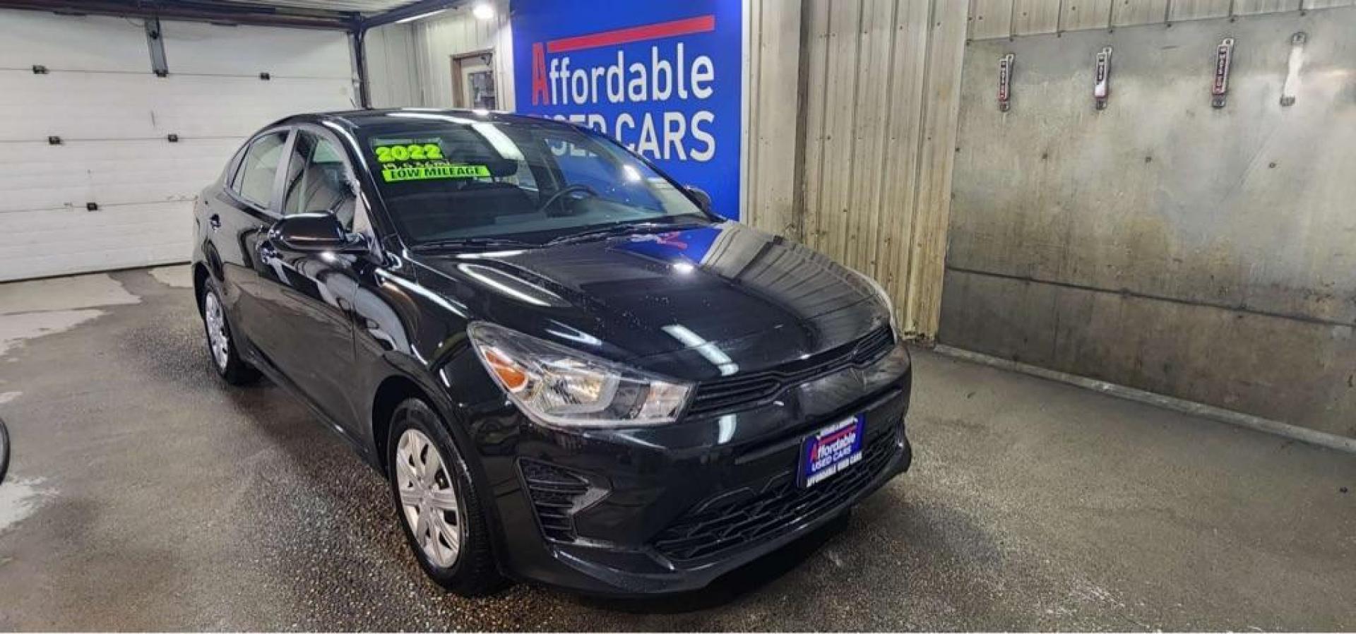 2022 BLACK KIA RIO LX (3KPA24AD1NE) with an 1.6L engine, Automatic transmission, located at 2525 S. Cushman, Fairbanks, AK, 99701, (907) 452-5707, 64.824036, -147.712311 - Photo#0