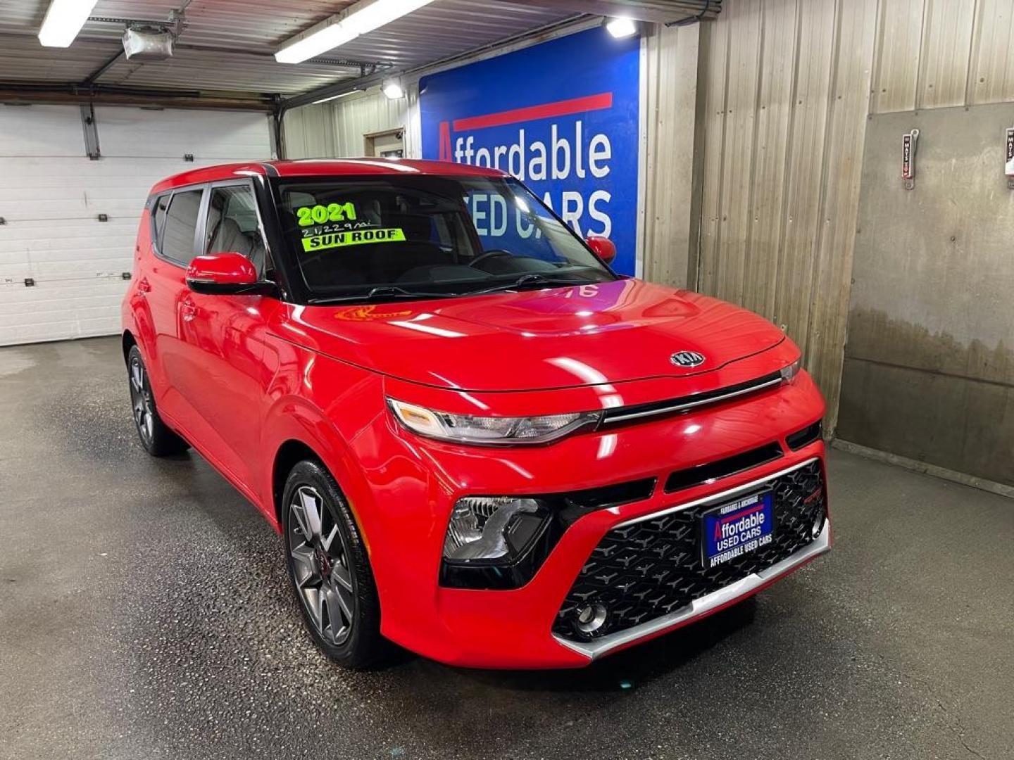 2021 RED KIA SOUL GT LINE (KNDJ63AU7M7) with an 2.0L engine, Continuously Variable transmission, located at 2525 S. Cushman, Fairbanks, AK, 99701, (907) 452-5707, 64.824036, -147.712311 - Photo#0