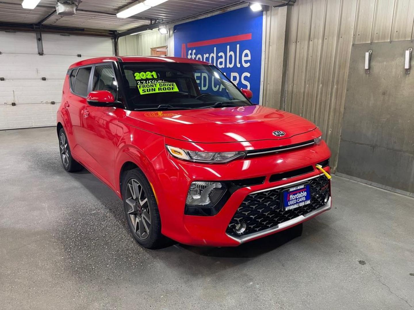 2021 RED KIA SOUL GT LINE (KNDJ63AU7M7) with an 2.0L engine, Continuously Variable transmission, located at 2525 S. Cushman, Fairbanks, AK, 99701, (907) 452-5707, 64.824036, -147.712311 - Photo#0