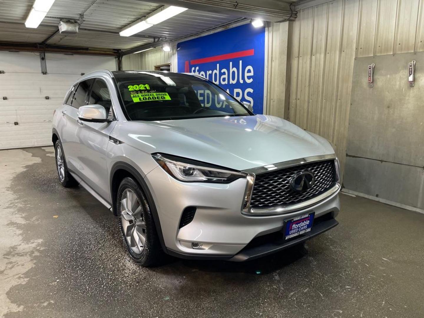 2021 SILVER INFINITI QX50 LUXE (3PCAJ5BB4MF) with an 2.0L engine, Continuously Variable transmission, located at 2525 S. Cushman, Fairbanks, AK, 99701, (907) 452-5707, 64.824036, -147.712311 - Photo#0