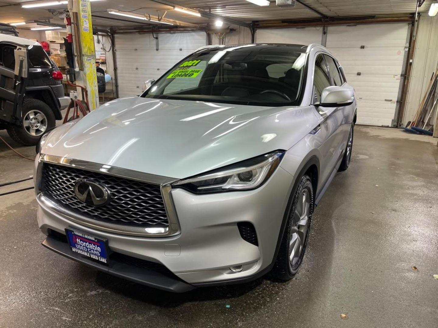 2021 SILVER INFINITI QX50 LUXE (3PCAJ5BB4MF) with an 2.0L engine, Continuously Variable transmission, located at 2525 S. Cushman, Fairbanks, AK, 99701, (907) 452-5707, 64.824036, -147.712311 - Photo#1