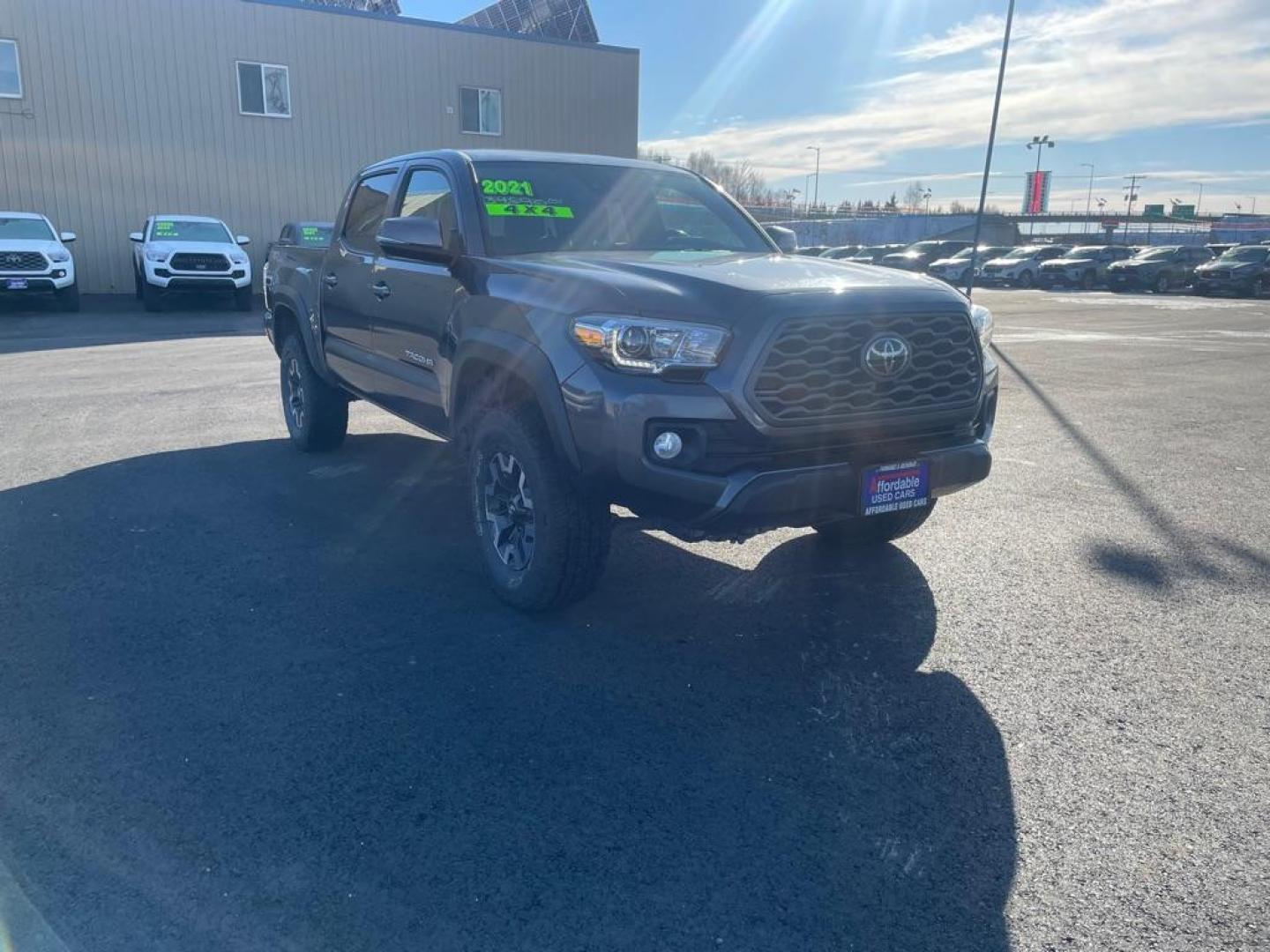 2021 GRAY TOYOTA TACOMA DOUBLE CAB (5TFCZ5AN0MX) with an 3.5L engine, Automatic transmission, located at 2525 S. Cushman, Fairbanks, AK, 99701, (907) 452-5707, 64.824036, -147.712311 - Photo#0