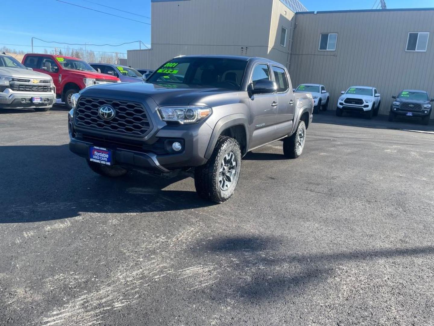 2021 GRAY TOYOTA TACOMA DOUBLE CAB (5TFCZ5AN0MX) with an 3.5L engine, Automatic transmission, located at 2525 S. Cushman, Fairbanks, AK, 99701, (907) 452-5707, 64.824036, -147.712311 - Photo#1