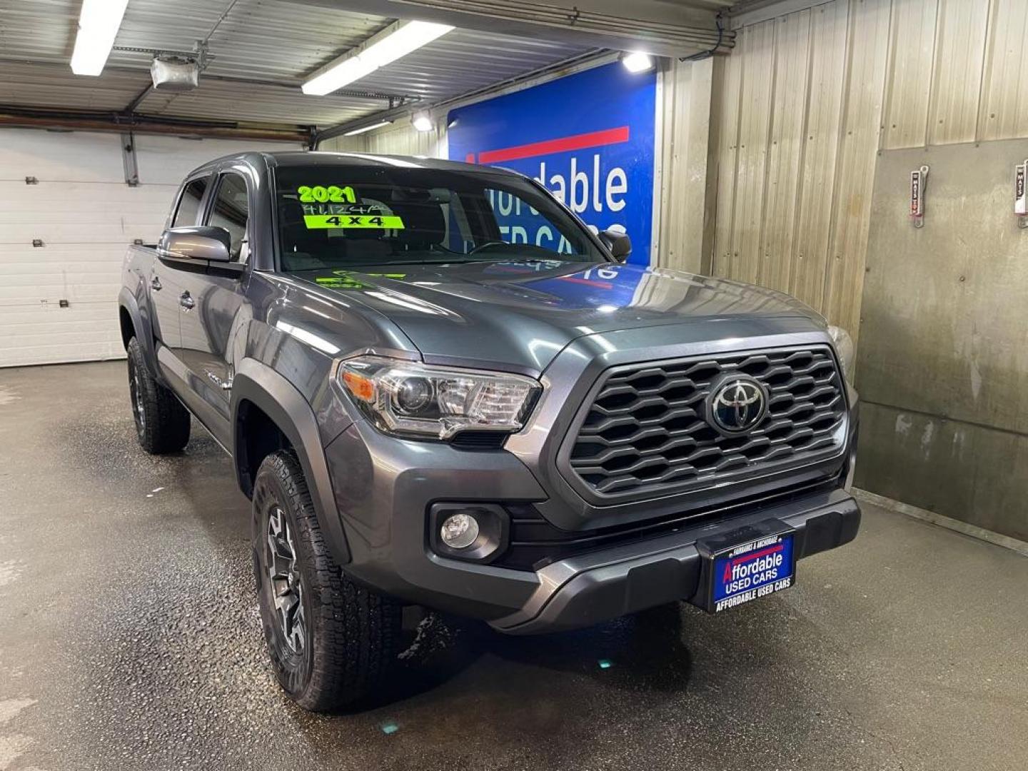 2021 GRAY TOYOTA TACOMA DOUBLE CAB (5TFCZ5AN8MX) with an 3.5L engine, Automatic transmission, located at 2525 S. Cushman, Fairbanks, AK, 99701, (907) 452-5707, 64.824036, -147.712311 - Photo#0