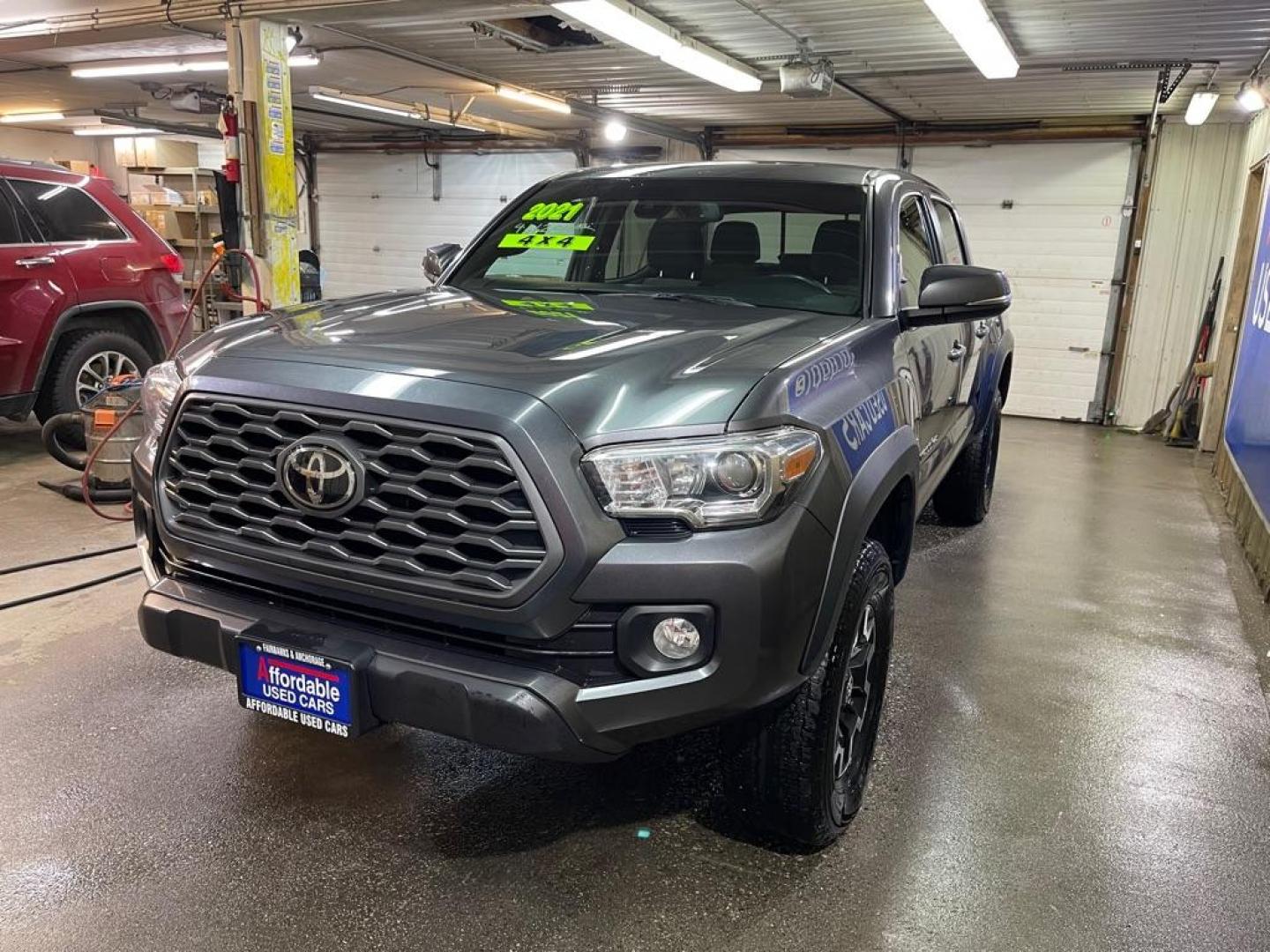 2021 GRAY TOYOTA TACOMA DOUBLE CAB (5TFCZ5AN8MX) with an 3.5L engine, Automatic transmission, located at 2525 S. Cushman, Fairbanks, AK, 99701, (907) 452-5707, 64.824036, -147.712311 - Photo#1