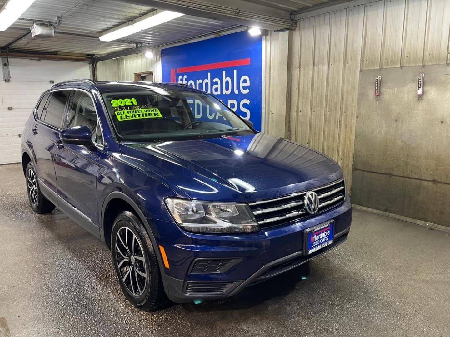 2021 BLUE VOLKSWAGEN TIGUAN SEL SEL (3VV2B7AX8MM) with an 2.0L engine, Automatic transmission, located at 2525 S. Cushman, Fairbanks, AK, 99701, (907) 452-5707, 64.824036, -147.712311 - Photo#0