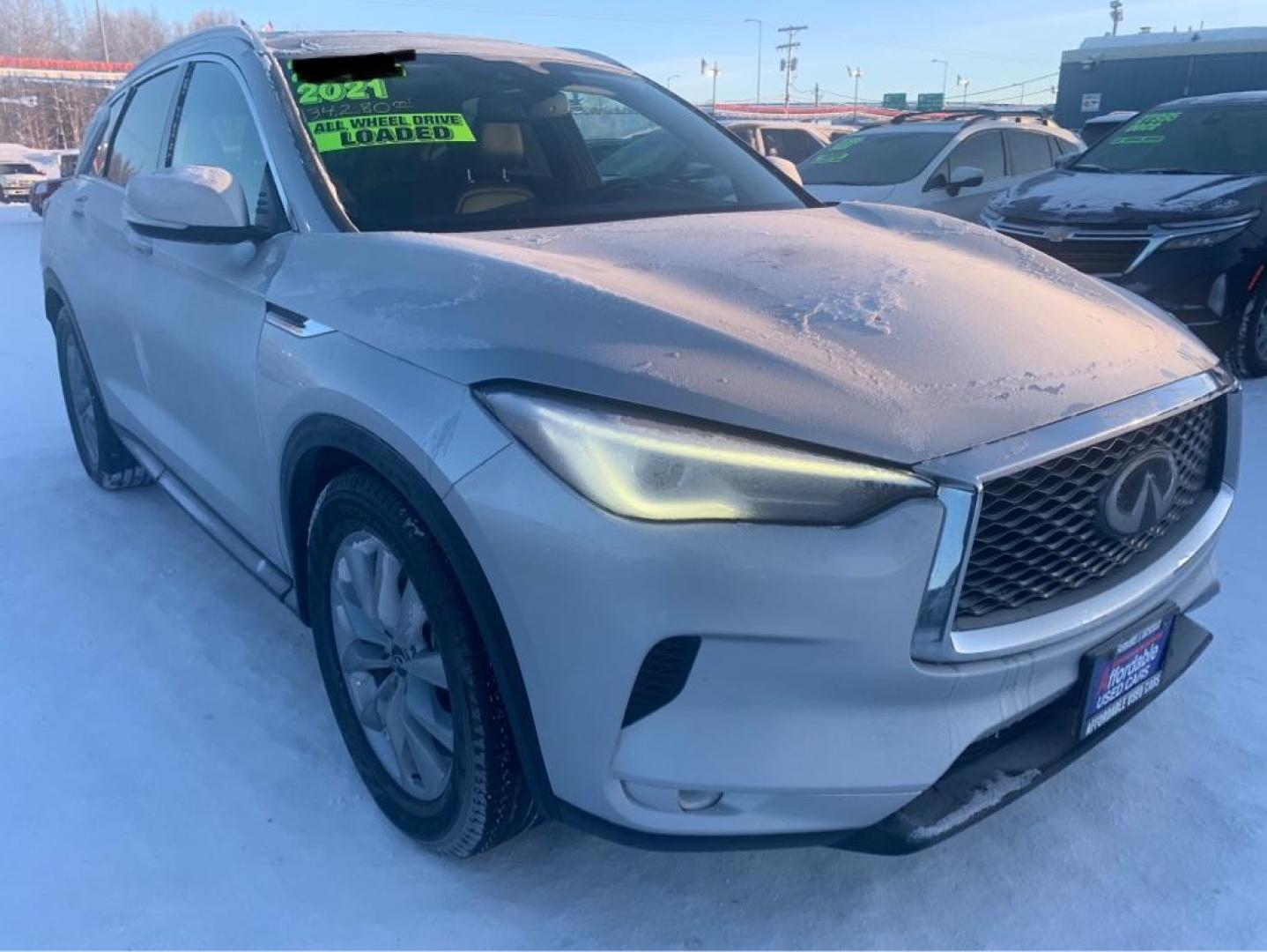 2021 SILVER INFINITI QX50 LUXE (3PCAJ5BB9MF) with an 2.0L engine, Continuously Variable transmission, located at 2525 S. Cushman, Fairbanks, AK, 99701, (907) 452-5707, 64.824036, -147.712311 - Photo#0