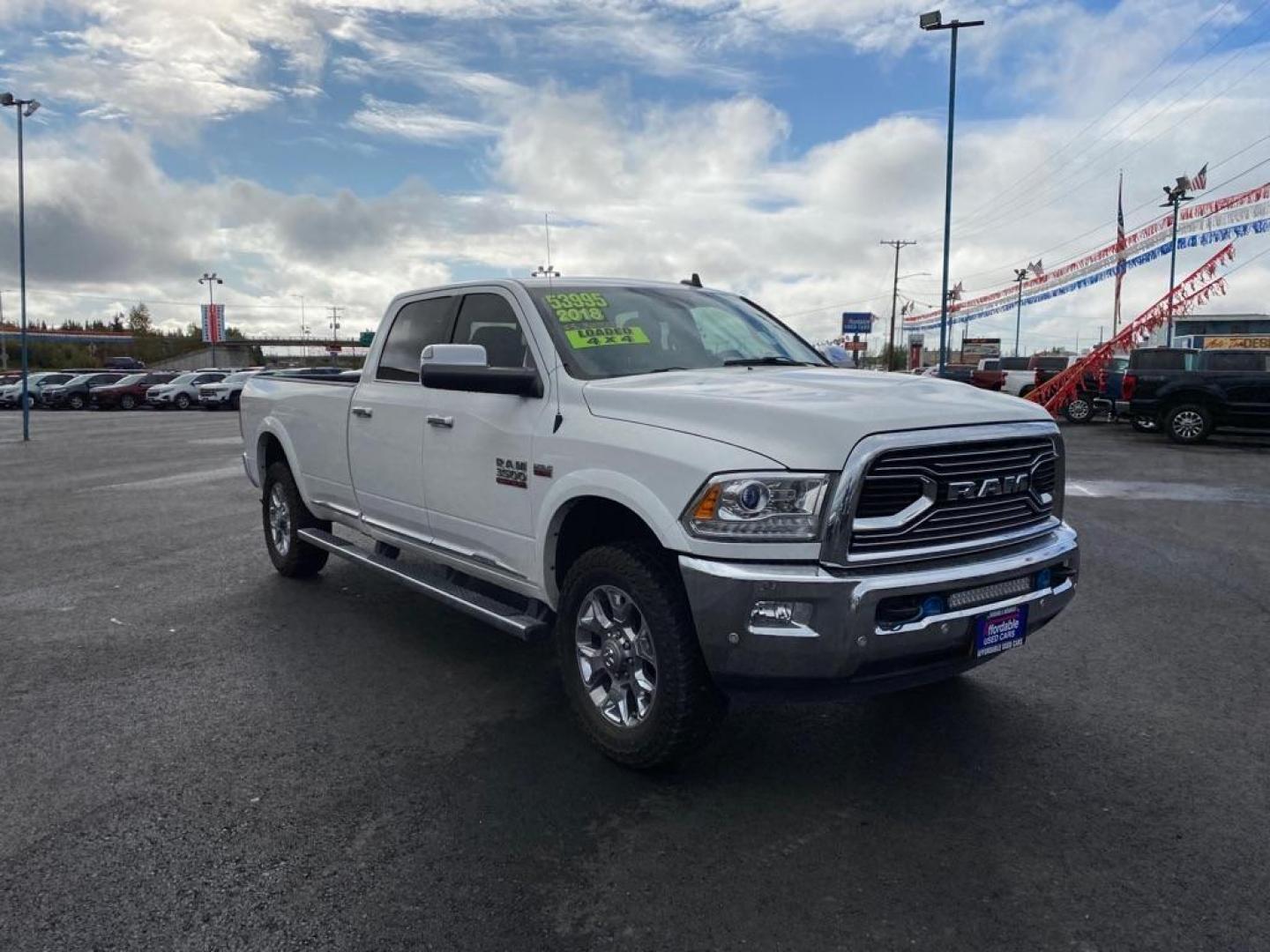 2018 WHITE RAM 3500 C/C LONGBE LIMITED (3C63R3KJ0JG) with an 6.4L engine, Automatic transmission, located at 2525 S. Cushman, Fairbanks, AK, 99701, (907) 452-5707, 64.824036, -147.712311 - Photo#1