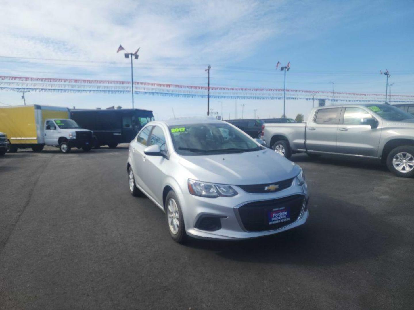 2017 SILVER CHEVROLET SONIC LT (1G1JD5SH0H4) with an 1.8L engine, Automatic transmission, located at 2525 S. Cushman, Fairbanks, AK, 99701, (907) 452-5707, 64.824036, -147.712311 - Photo#0