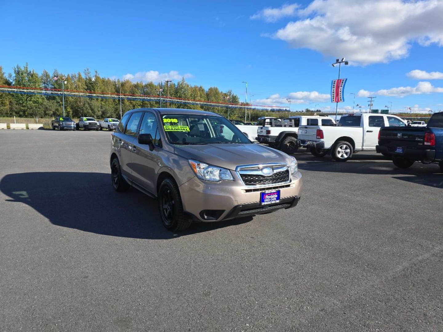 2016 BRONZE SUBARU FORESTER 2.5I (JF2SJAAC8GG) with an 2.5L engine, 6-Speed Manual transmission, located at 2525 S. Cushman, Fairbanks, AK, 99701, (907) 452-5707, 64.824036, -147.712311- Photo#0