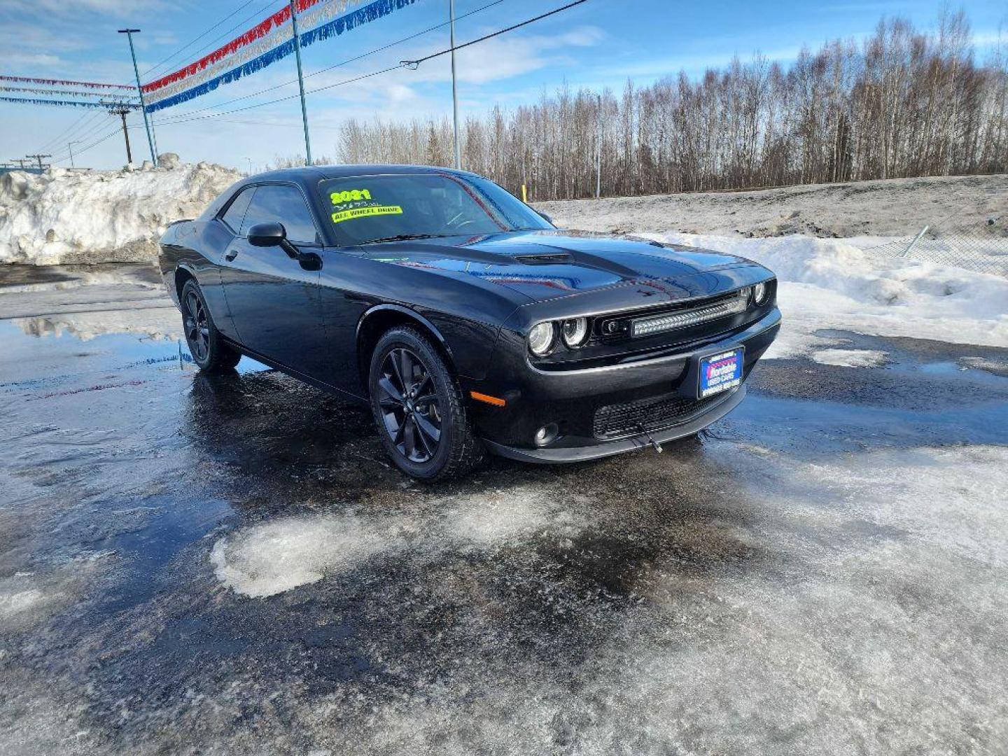 2021 BLACK DODGE CHALLENGER SXT (2C3CDZGG9MH) with an 3.6L engine, Automatic transmission, located at 2525 S. Cushman, Fairbanks, AK, 99701, (907) 452-5707, 64.824036, -147.712311 - Photo#6