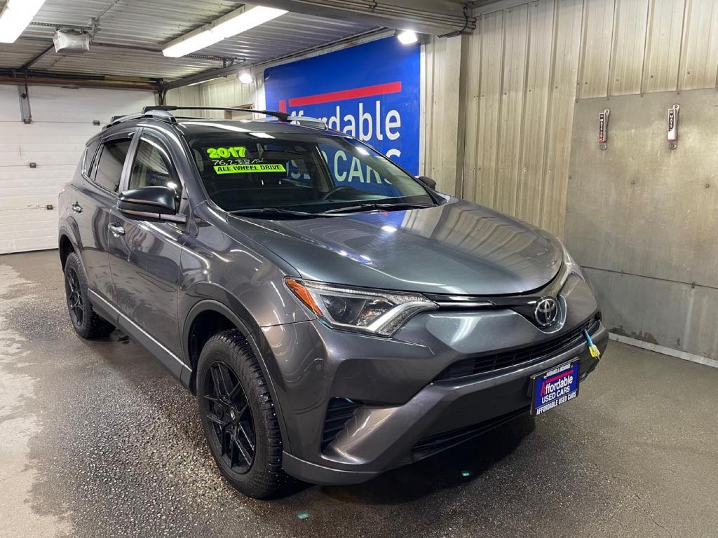 2017 BLACK TOYOTA RAV4 LE (JTMBFREV3HJ) with an 2.5L engine, Automatic transmission, located at 2525 S. Cushman, Fairbanks, AK, 99701, (907) 452-5707, 64.824036, -147.712311 - Photo#0