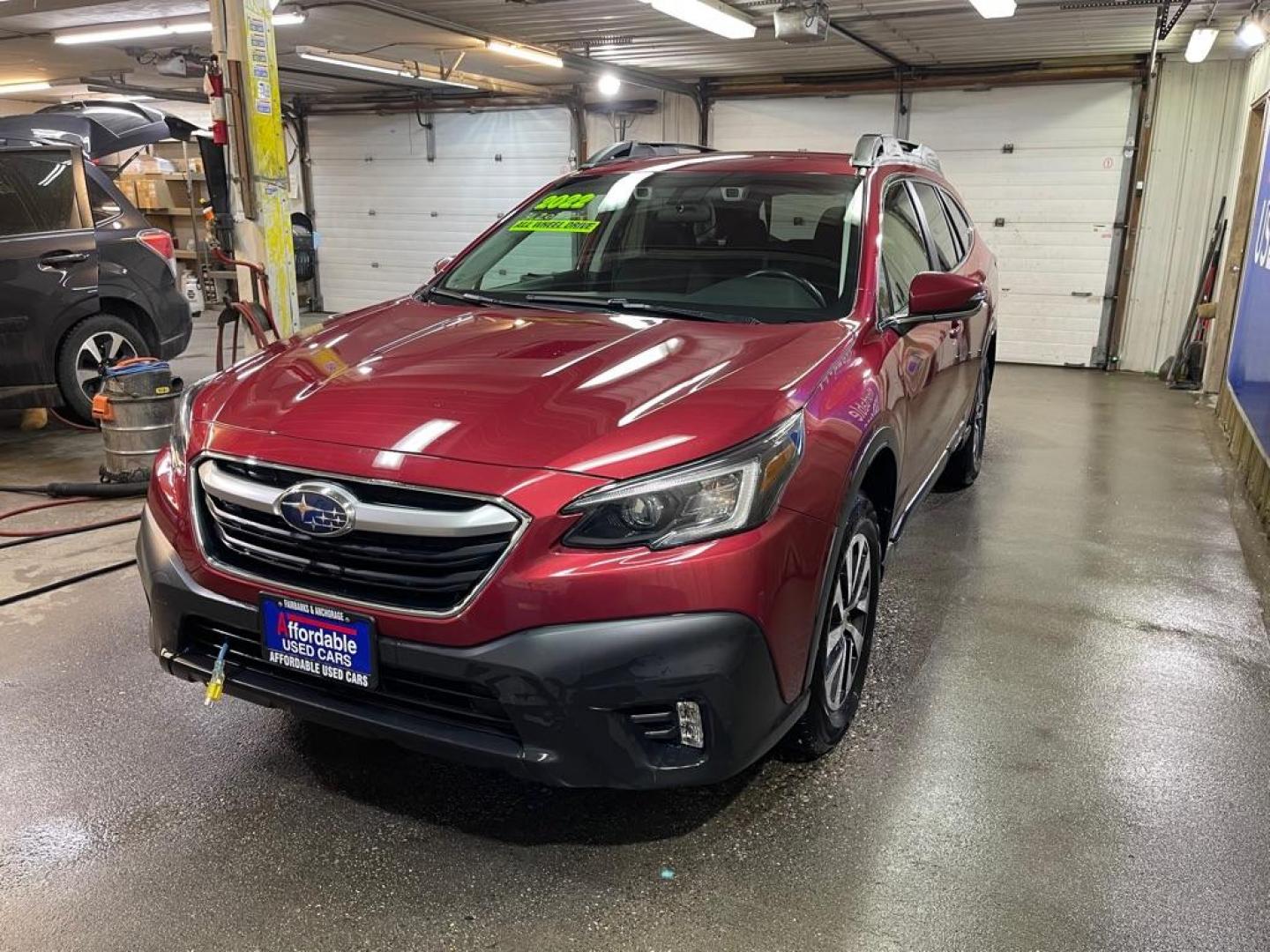 2022 MAROON SUBARU OUTBACK PREMIUM (4S4BTADC2N3) with an 2.5L engine, Automatic transmission, located at 2525 S. Cushman, Fairbanks, AK, 99701, (907) 452-5707, 64.824036, -147.712311 - Photo#1