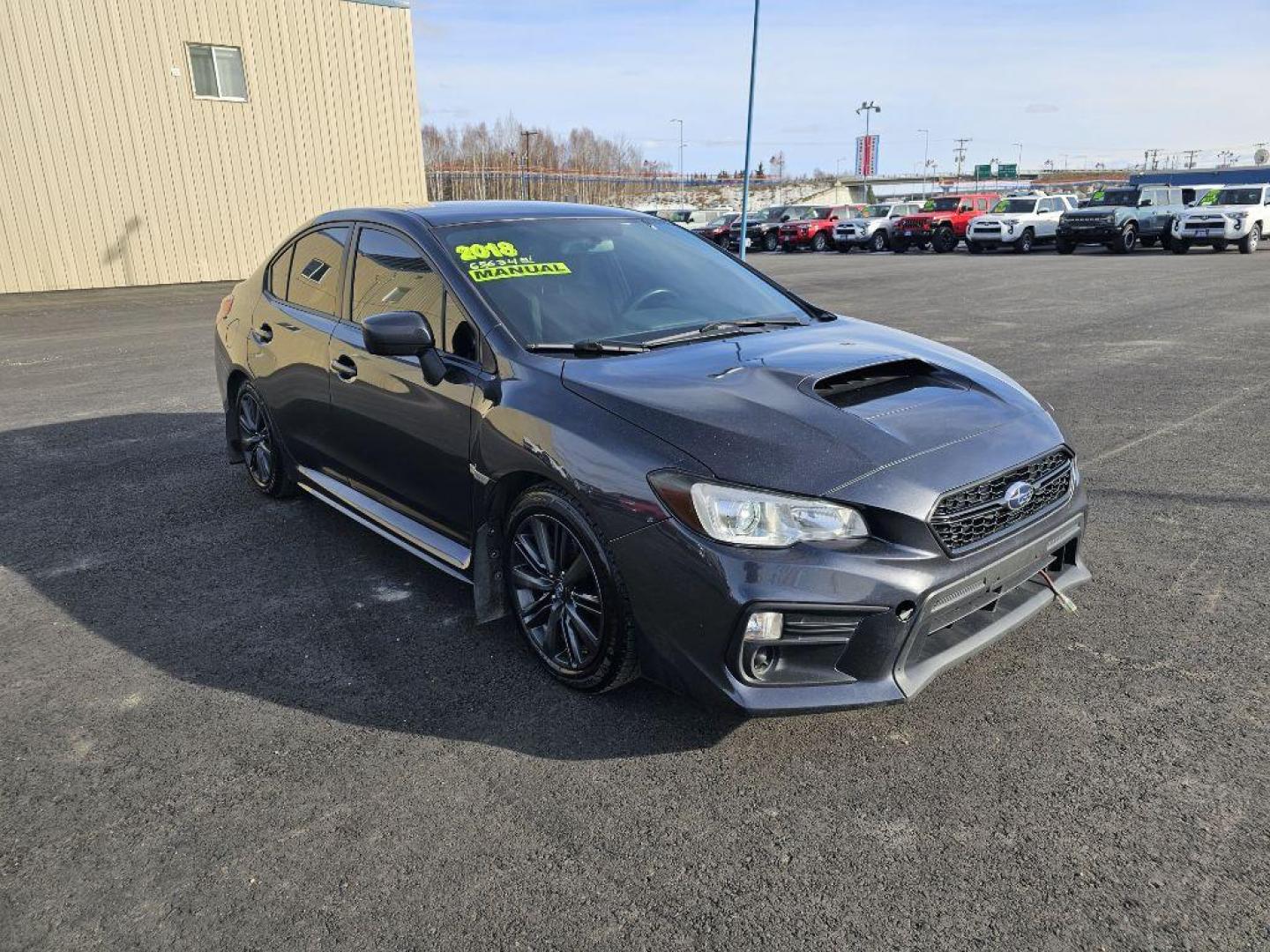 2018 GRAY SUBARU WRX (JF1VA1A6XJ9) with an 2.0L engine, Manual transmission, located at 2525 S. Cushman, Fairbanks, AK, 99701, (907) 452-5707, 64.824036, -147.712311 - Photo#1