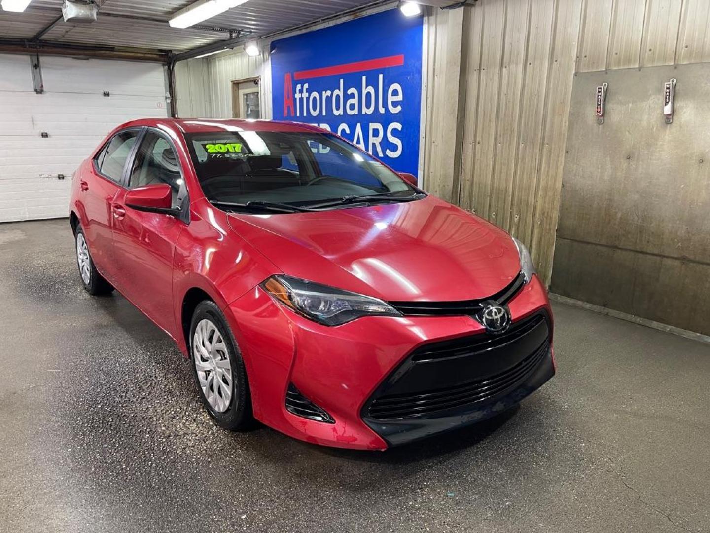 2017 RED TOYOTA COROLLA L (2T1BURHE2HC) with an 1.8L engine, Continuously Variable transmission, located at 2525 S. Cushman, Fairbanks, AK, 99701, (907) 452-5707, 64.824036, -147.712311 - Photo#0