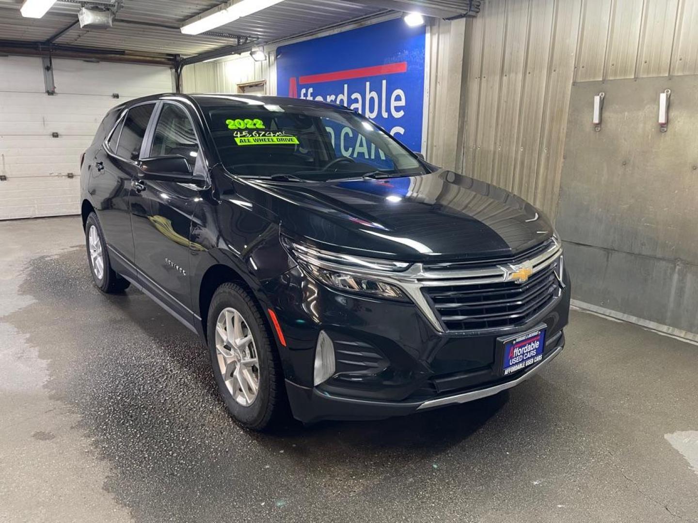 2022 BLACK CHEVROLET EQUINOX LT (3GNAXUEV3NL) with an 1.5L engine, Automatic transmission, located at 2525 S. Cushman, Fairbanks, AK, 99701, (907) 452-5707, 64.824036, -147.712311 - Photo#0