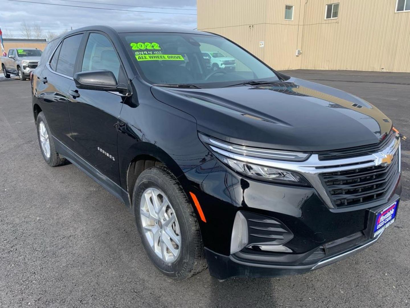 2022 BLACK CHEVROLET EQUINOX LT (3GNAXUEV0NL) with an 1.5L engine, Automatic transmission, located at 2525 S. Cushman, Fairbanks, AK, 99701, (907) 452-5707, 64.824036, -147.712311 - Photo#0