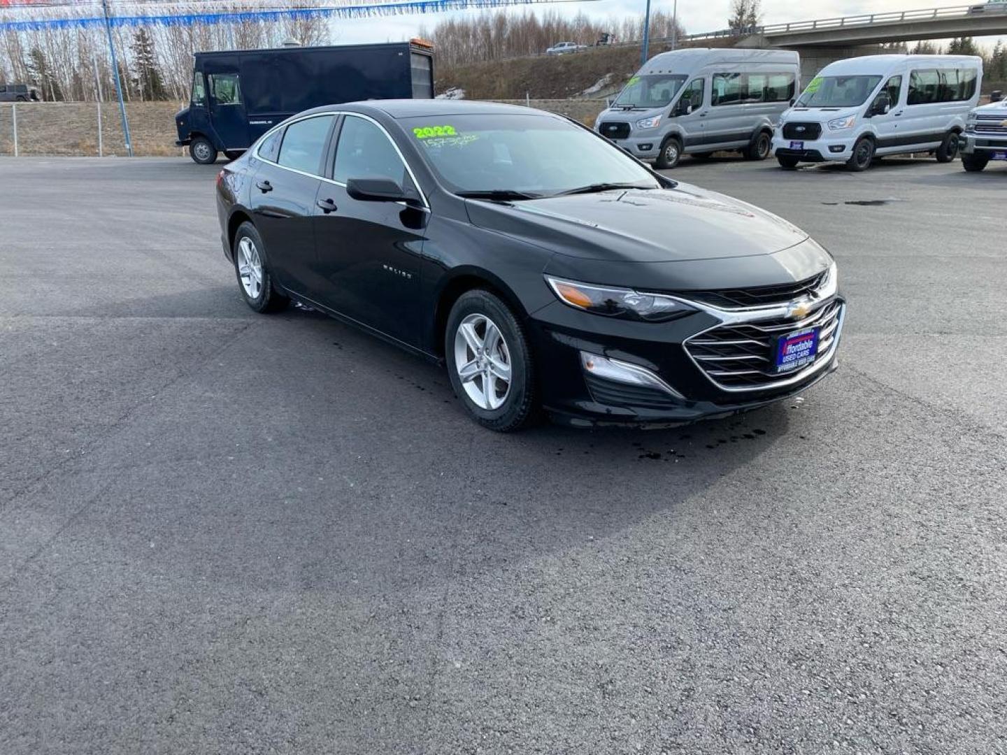 2022 BLACK CHEVROLET MALIBU LS (1G1ZB5ST1NF) with an 1.5L engine, Continuously Variable transmission, located at 2525 S. Cushman, Fairbanks, AK, 99701, (907) 452-5707, 64.824036, -147.712311 - Photo#1