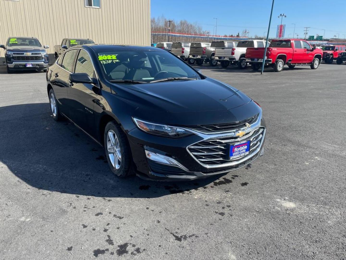 2022 BLACK CHEVROLET MALIBU LS (1G1ZB5ST7NF) with an 1.5L engine, Continuously Variable transmission, located at 2525 S. Cushman, Fairbanks, AK, 99701, (907) 452-5707, 64.824036, -147.712311 - Photo#0