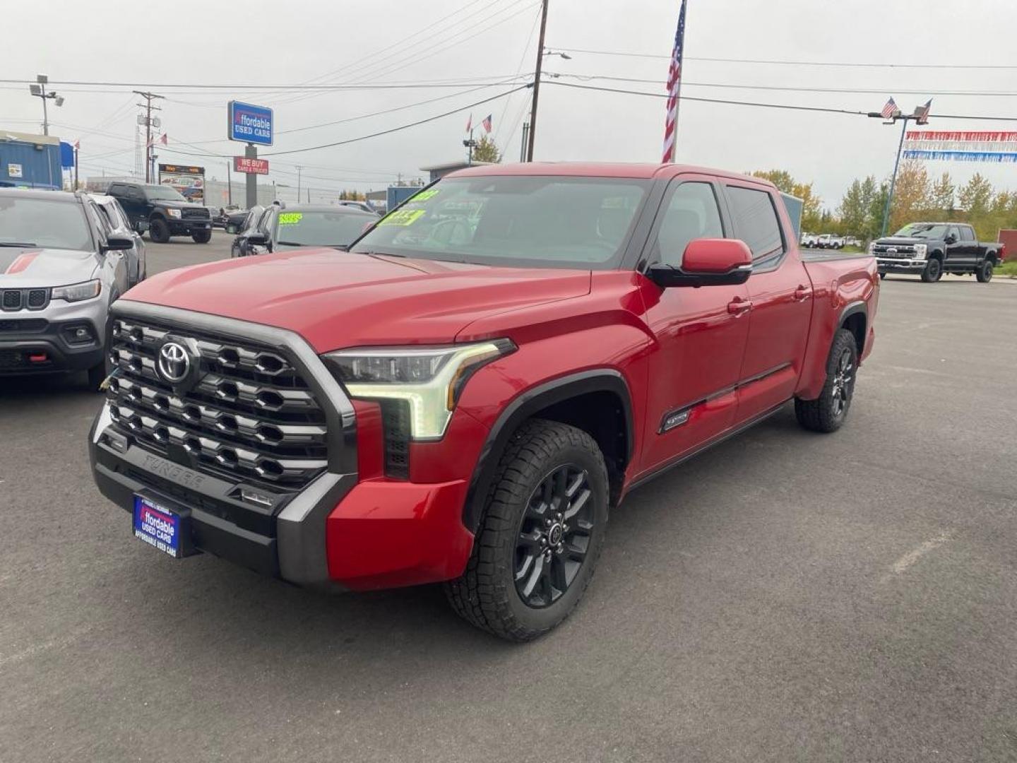 2022 RED TOYOTA TUNDRA PLATINUM CREWMAX PLATINUM (5TFNA5EC3NX) with an 3.5L engine, Automatic transmission, located at 2525 S. Cushman, Fairbanks, AK, 99701, (907) 452-5707, 64.824036, -147.712311 - Photo#0