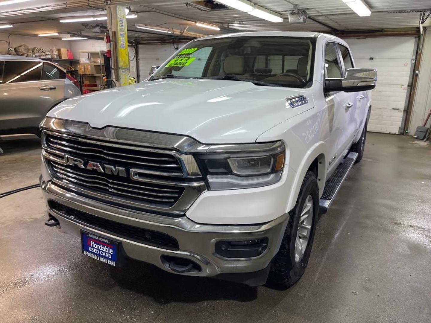 2020 WHITE RAM 1500 LARAMIE (1C6SRFRTXLN) with an 5.7L engine, Automatic transmission, located at 2525 S. Cushman, Fairbanks, AK, 99701, (907) 452-5707, 64.824036, -147.712311 - Photo#1