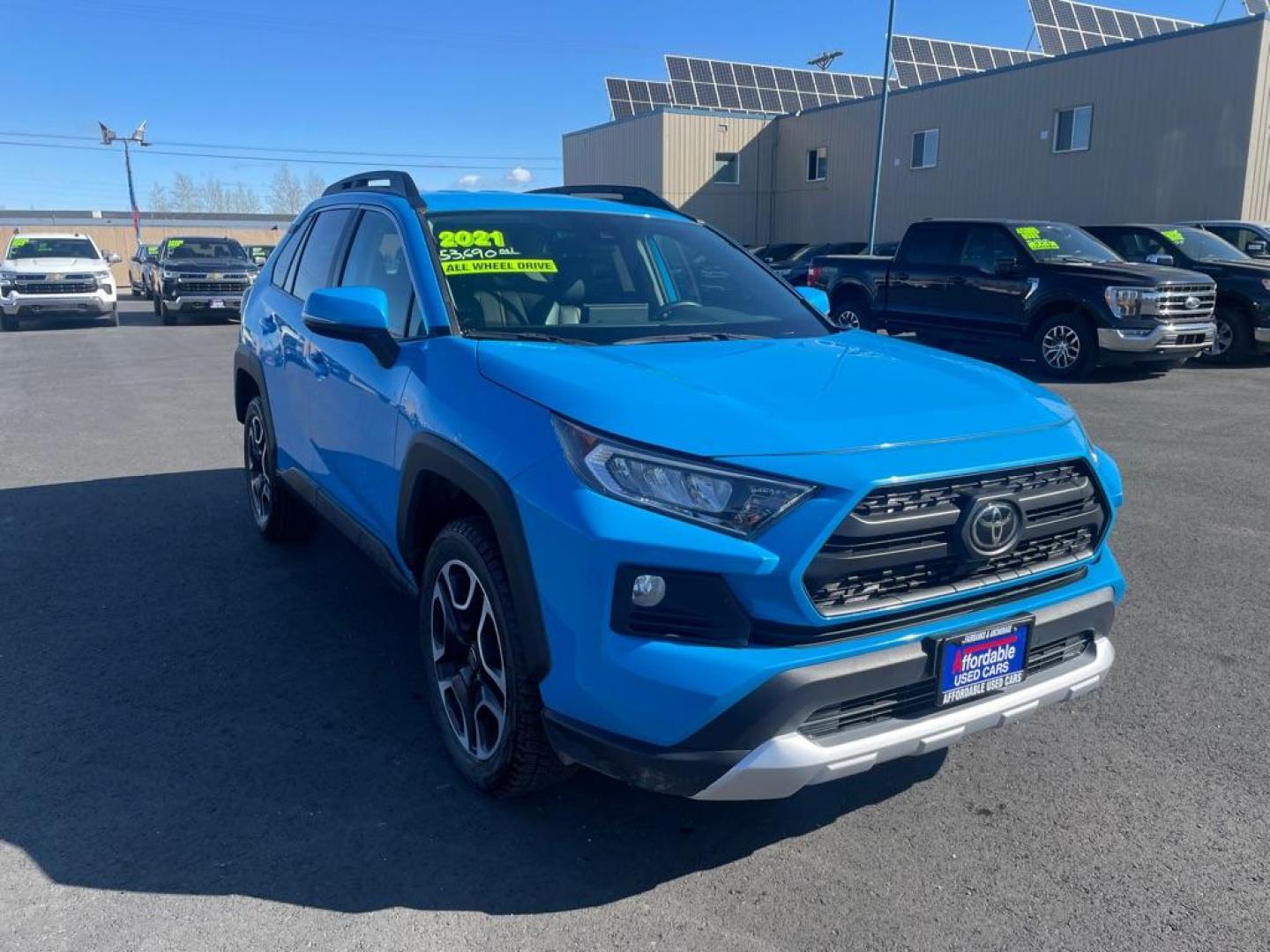 2021 BLUE TOYOTA RAV4 ADVENTURE (2T3J1RFV9MW) with an 2.5L engine, Automatic transmission, located at 2525 S. Cushman, Fairbanks, AK, 99701, (907) 452-5707, 64.824036, -147.712311 - Photo#0