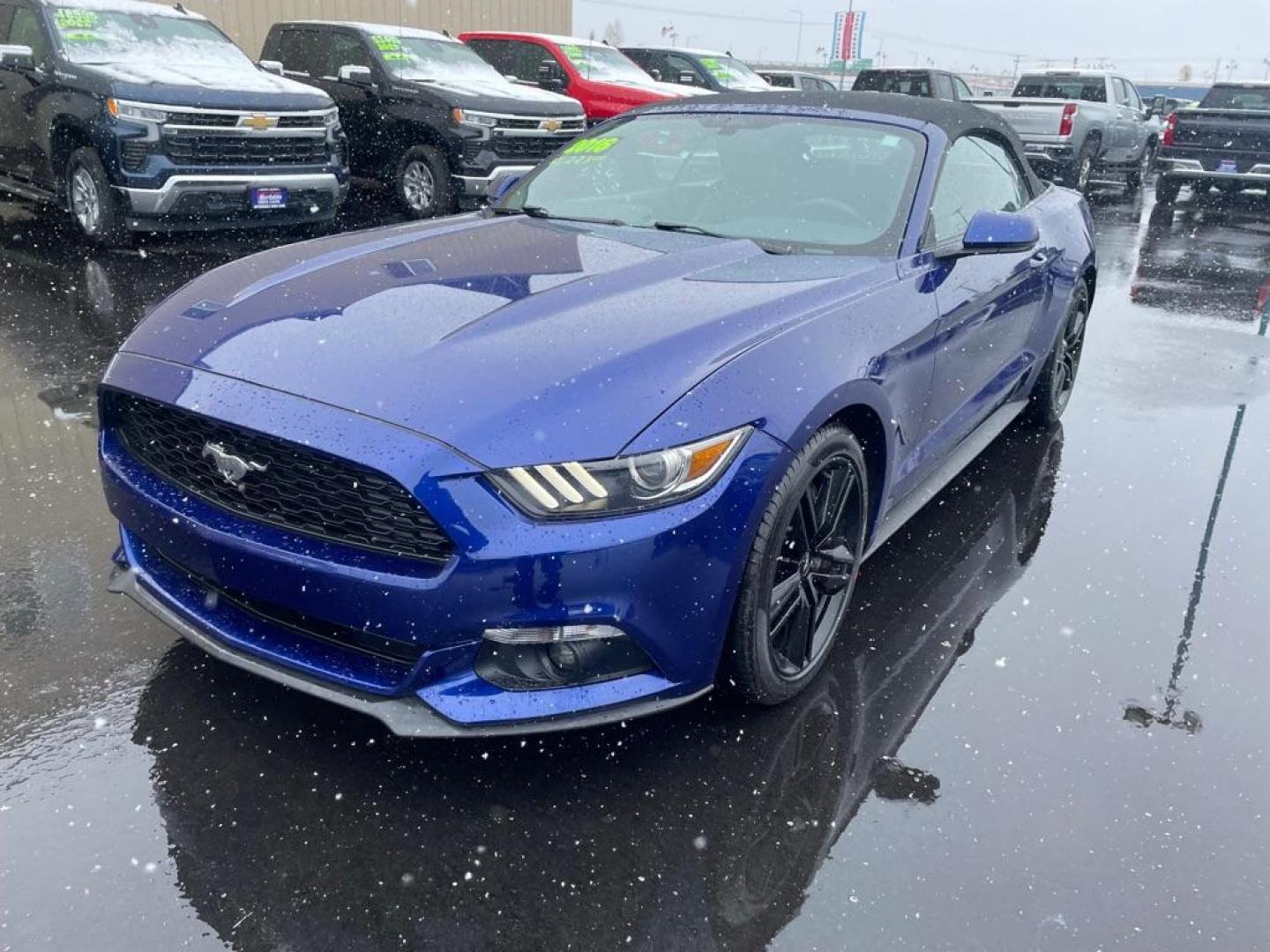 2016 BLUE FORD MUSTANG (1FATP8UH1G5) with an 2.3L engine, Automatic transmission, located at 2525 S. Cushman, Fairbanks, AK, 99701, (907) 452-5707, 64.824036, -147.712311 - Photo#1