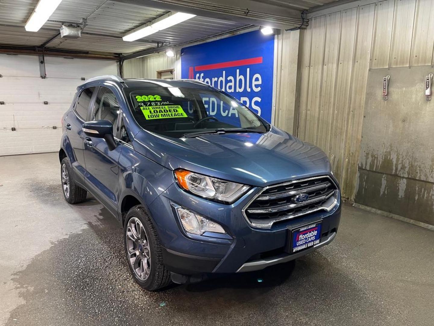 2022 BLUE FORD ECOSPORT TITANIUM (MAJ6S3KL8NC) with an 2L engine, Automatic transmission, located at 2525 S. Cushman, Fairbanks, AK, 99701, (907) 452-5707, 64.824036, -147.712311 - Photo#0