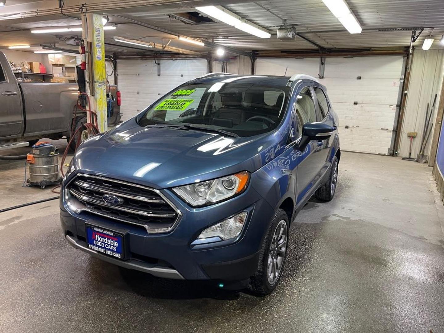 2022 BLUE FORD ECOSPORT TITANIUM (MAJ6S3KL8NC) with an 2L engine, Automatic transmission, located at 2525 S. Cushman, Fairbanks, AK, 99701, (907) 452-5707, 64.824036, -147.712311 - Photo#1