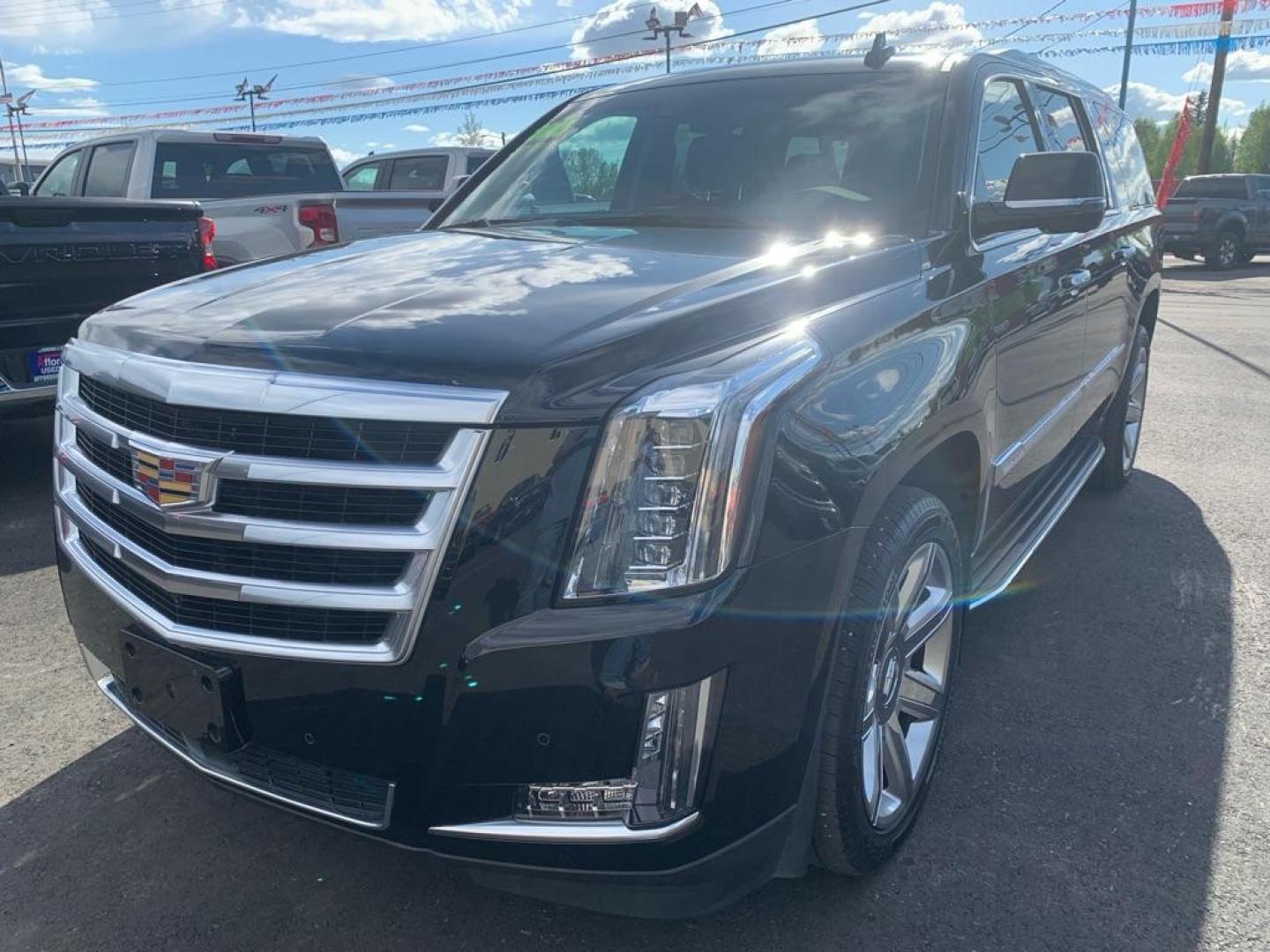 2015 BLACK CADILLAC ESCALADE ESV PREMIUM (1GYS4TKJXFR) with an 6.2L engine, Automatic transmission, located at 2525 S. Cushman, Fairbanks, AK, 99701, (907) 452-5707, 64.824036, -147.712311 - Photo#1