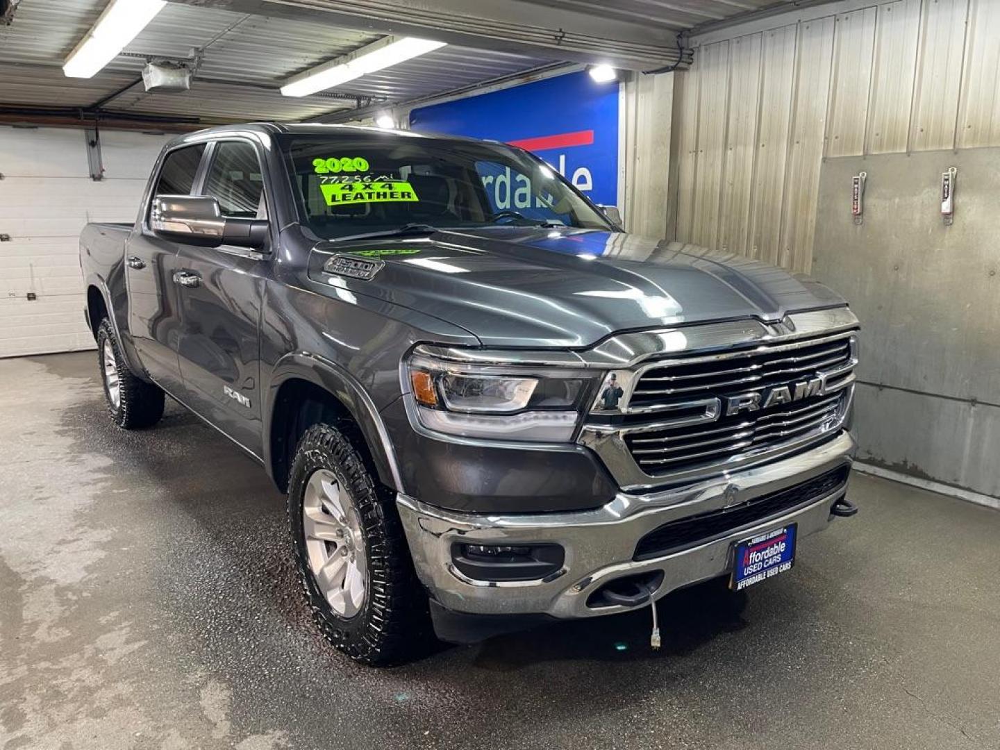 2020 GRAY RAM 1500 LARAMIE (1C6SRFJT6LN) with an 5.7L engine, Automatic transmission, located at 2525 S. Cushman, Fairbanks, AK, 99701, (907) 452-5707, 64.824036, -147.712311 - Photo#0