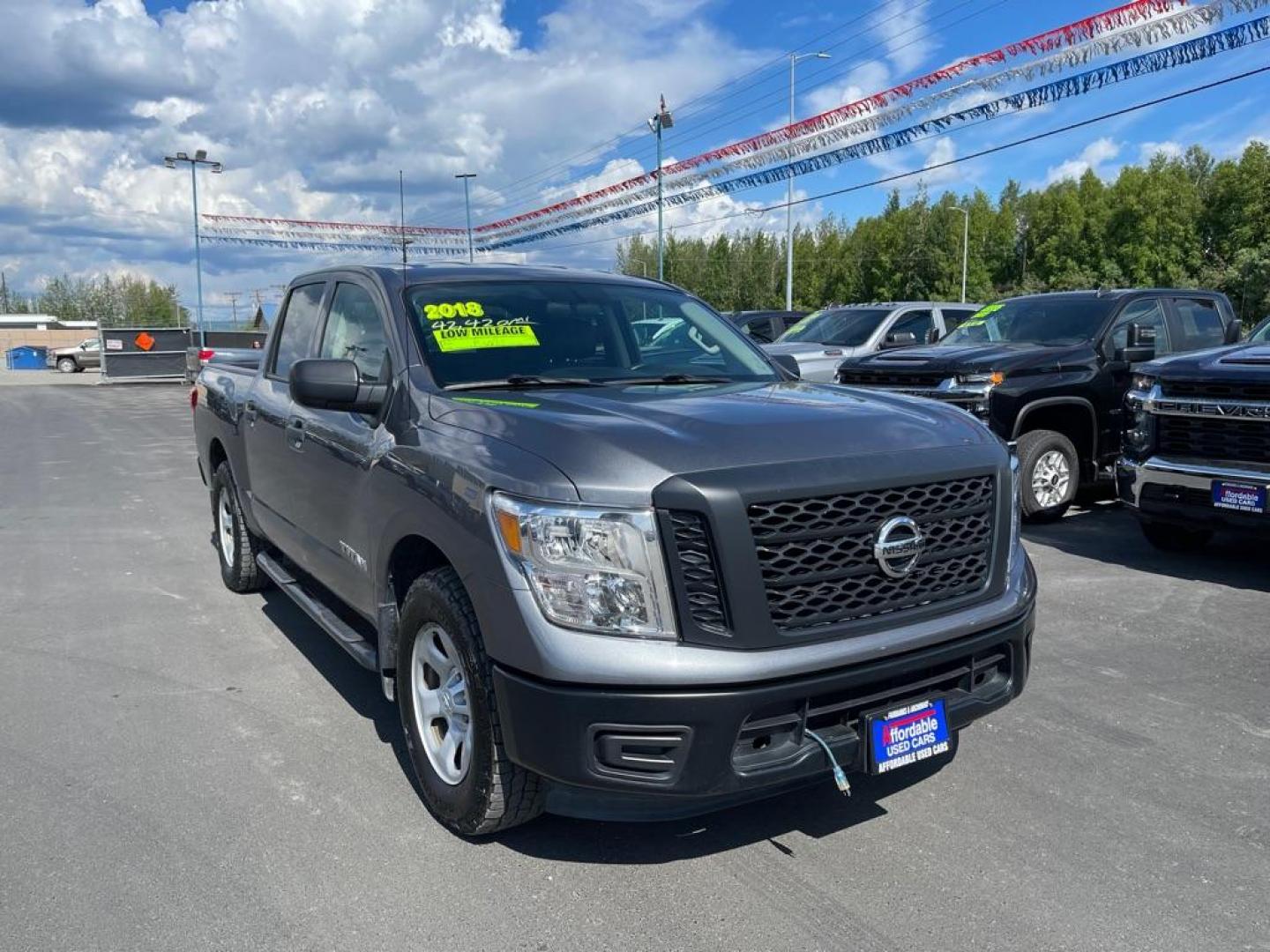 2018 GRAY NISSAN TITAN S (1N6AA1EK8JN) with an 5.6L engine, Automatic transmission, located at 2525 S. Cushman, Fairbanks, AK, 99701, (907) 452-5707, 64.824036, -147.712311 - Photo#0