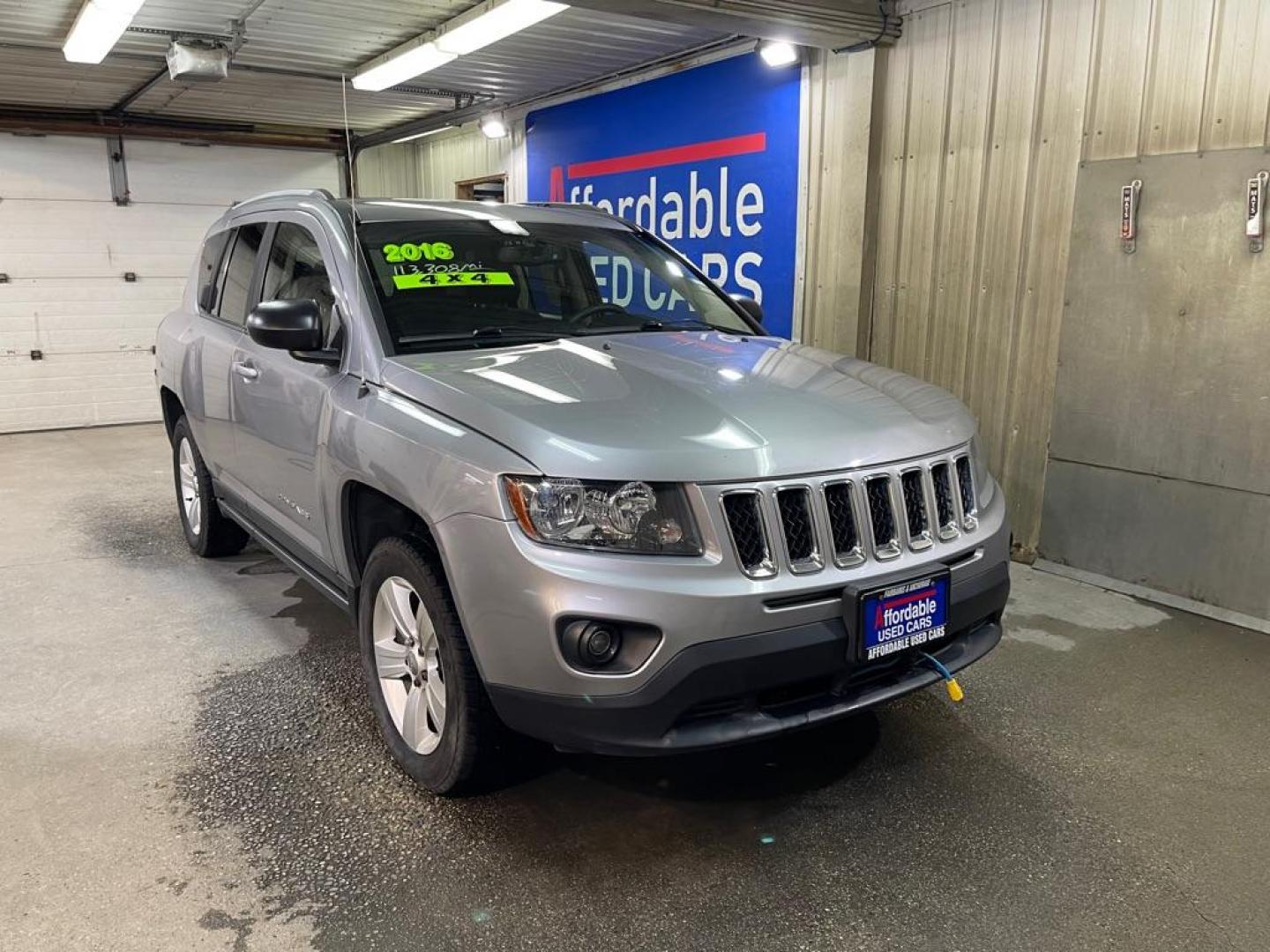 2016 SILVER JEEP COMPASS SPORT (1C4NJDBB8GD) with an 2.4L engine, Continuously Variable transmission, located at 2525 S. Cushman, Fairbanks, AK, 99701, (907) 452-5707, 64.824036, -147.712311 - Photo#0