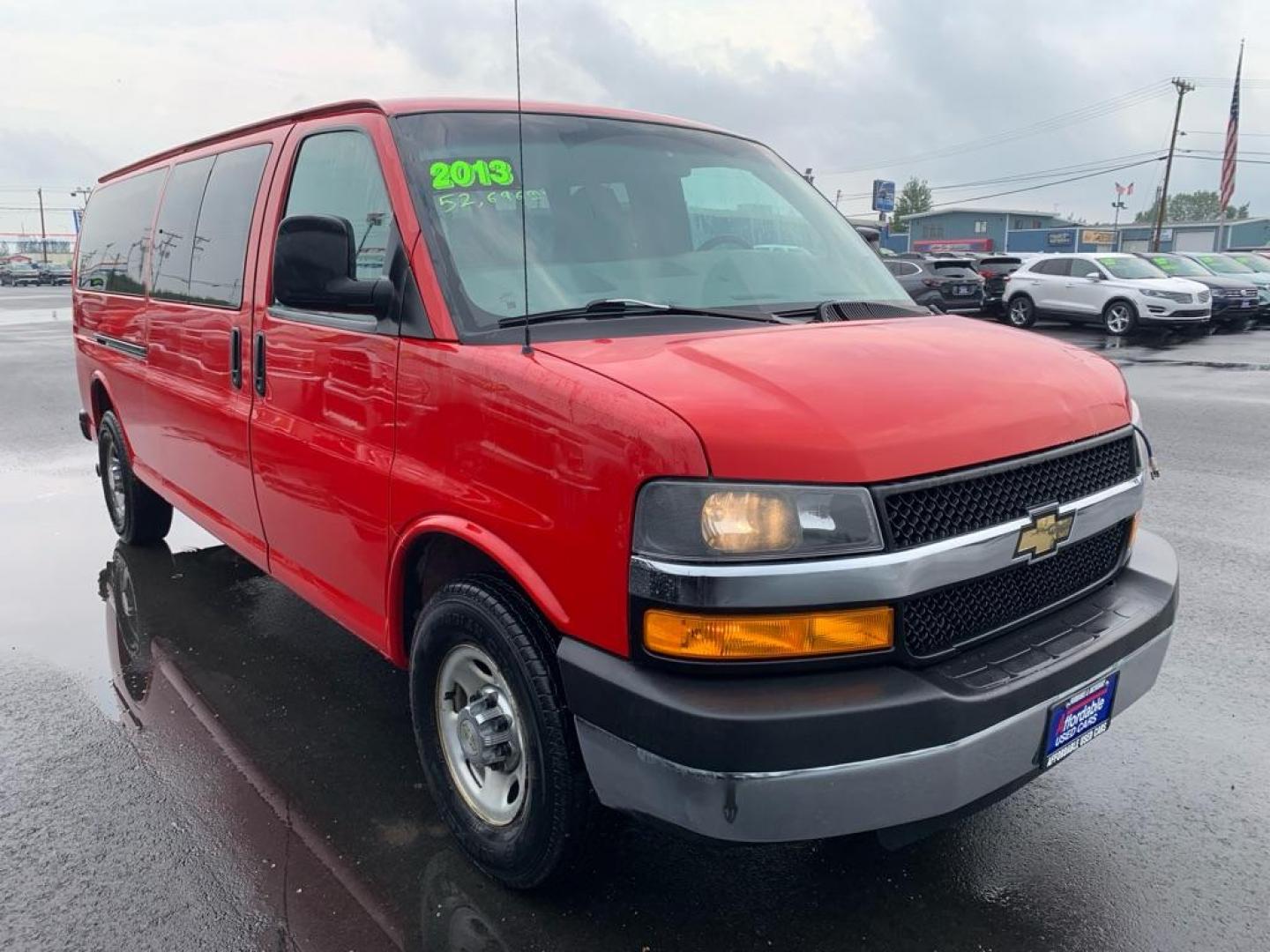 2013 RED CHEVROLET EXPRESS G3500 LT (1GAZG1FA6D1) with an 4.8L engine, Automatic transmission, located at 2525 S. Cushman, Fairbanks, AK, 99701, (907) 452-5707, 64.824036, -147.712311 - Photo#0