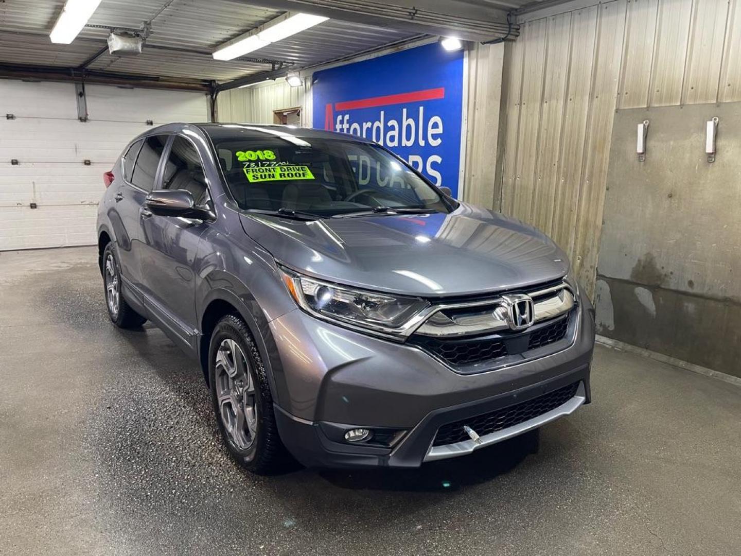 2018 GRAY HONDA CR-V EX (7FARW1H50JE) with an 1.5L engine, Continuously Variable transmission, located at 2525 S. Cushman, Fairbanks, AK, 99701, (907) 452-5707, 64.824036, -147.712311 - Photo#0
