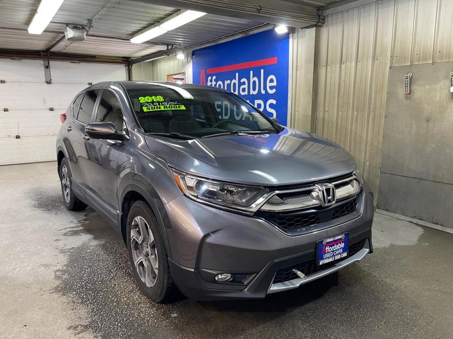 2018 SILVER HONDA CR-V EX (7FARW1H50JE) with an 1.5L engine, Continuously Variable transmission, located at 2525 S. Cushman, Fairbanks, AK, 99701, (907) 452-5707, 64.824036, -147.712311 - Photo#0