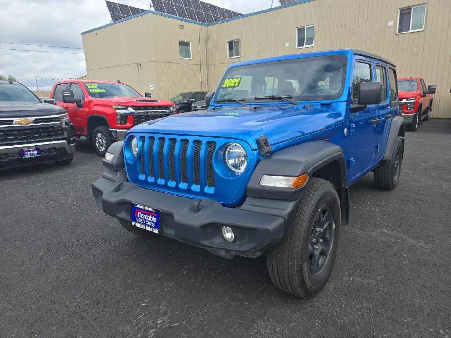 2021 BLUE JEEP WRANGLER UNLIMI SPORT (1C4HJXDG3MW) with an 3.6L engine, Automatic transmission, located at 2525 S. Cushman, Fairbanks, AK, 99701, (907) 452-5707, 64.824036, -147.712311 - Photo#1