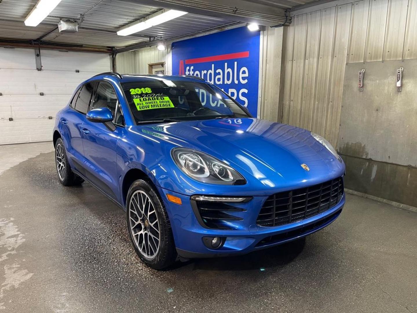 2018 BLUE PORSCHE MACAN S (WP1AB2A54JL) with an 3.0L engine, Automatic transmission, located at 2525 S. Cushman, Fairbanks, AK, 99701, (907) 452-5707, 64.824036, -147.712311 - Photo#0