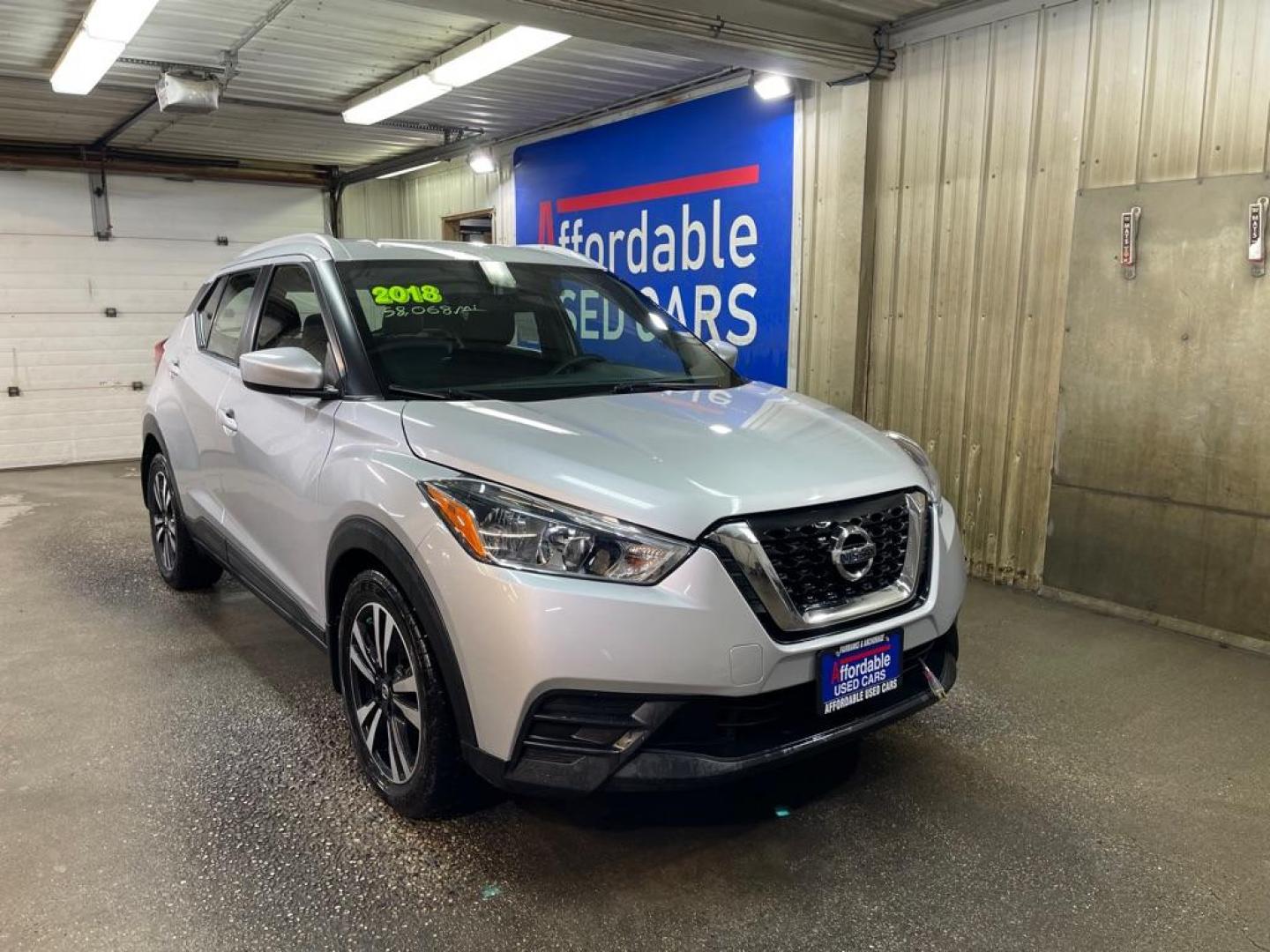 2018 SILVER NISSAN KICKS S (3N1CP5CU8JL) with an 1.6L engine, Continuously Variable transmission, located at 2525 S. Cushman, Fairbanks, AK, 99701, (907) 452-5707, 64.824036, -147.712311 - Photo#0