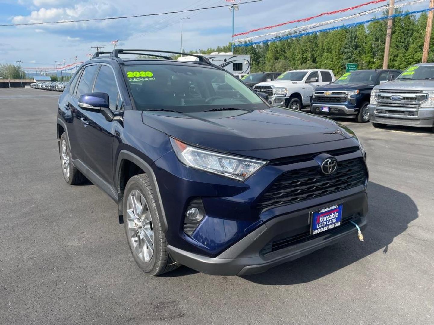 2020 BLUE TOYOTA RAV4 XLE PREMIUM (JTMA1RFV9LD) with an 2.5L engine, Automatic transmission, located at 2525 S. Cushman, Fairbanks, AK, 99701, (907) 452-5707, 64.824036, -147.712311 - Photo#0