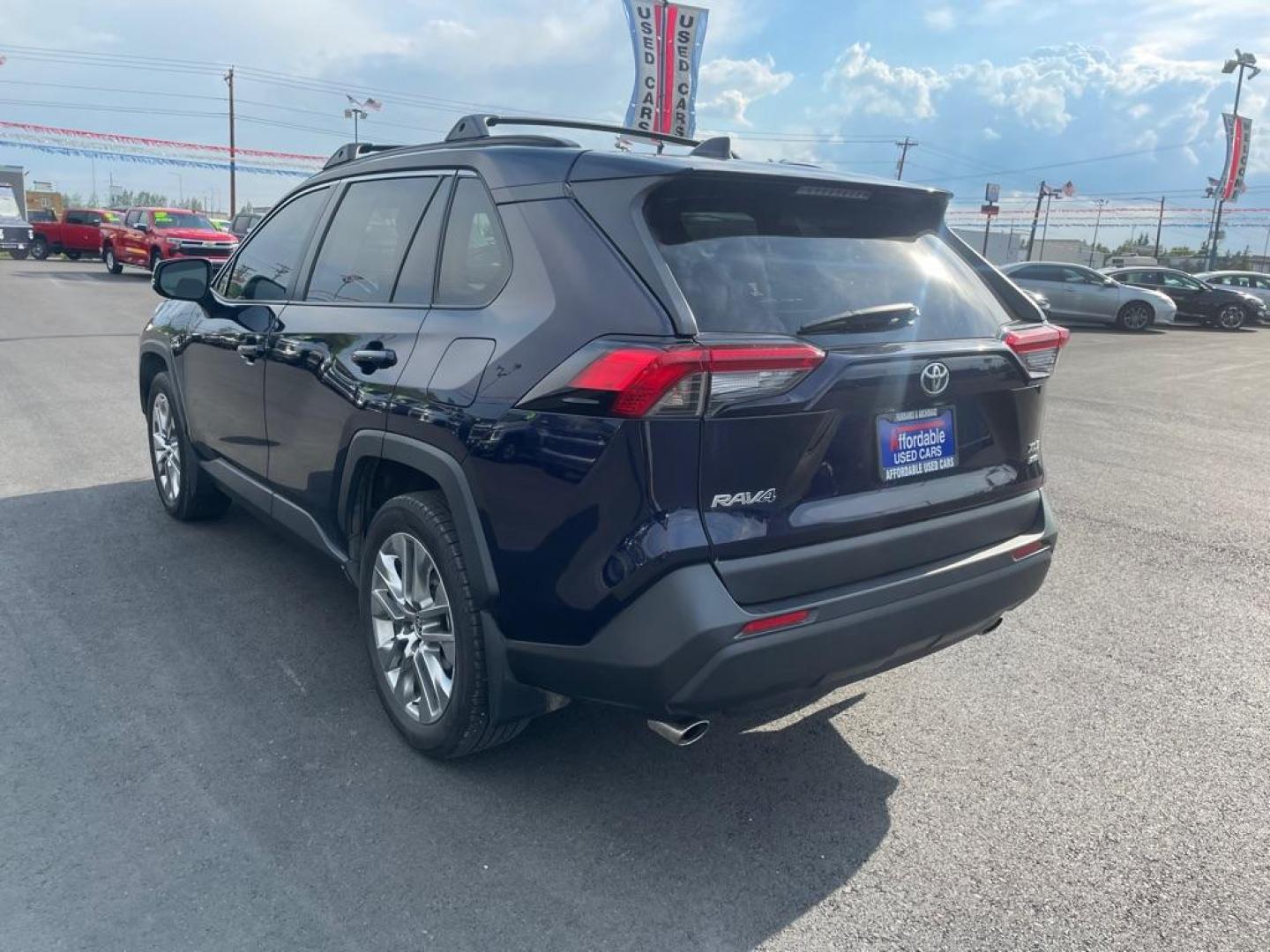 2020 BLUE TOYOTA RAV4 XLE PREMIUM (JTMA1RFV9LD) with an 2.5L engine, Automatic transmission, located at 2525 S. Cushman, Fairbanks, AK, 99701, (907) 452-5707, 64.824036, -147.712311 - Photo#2