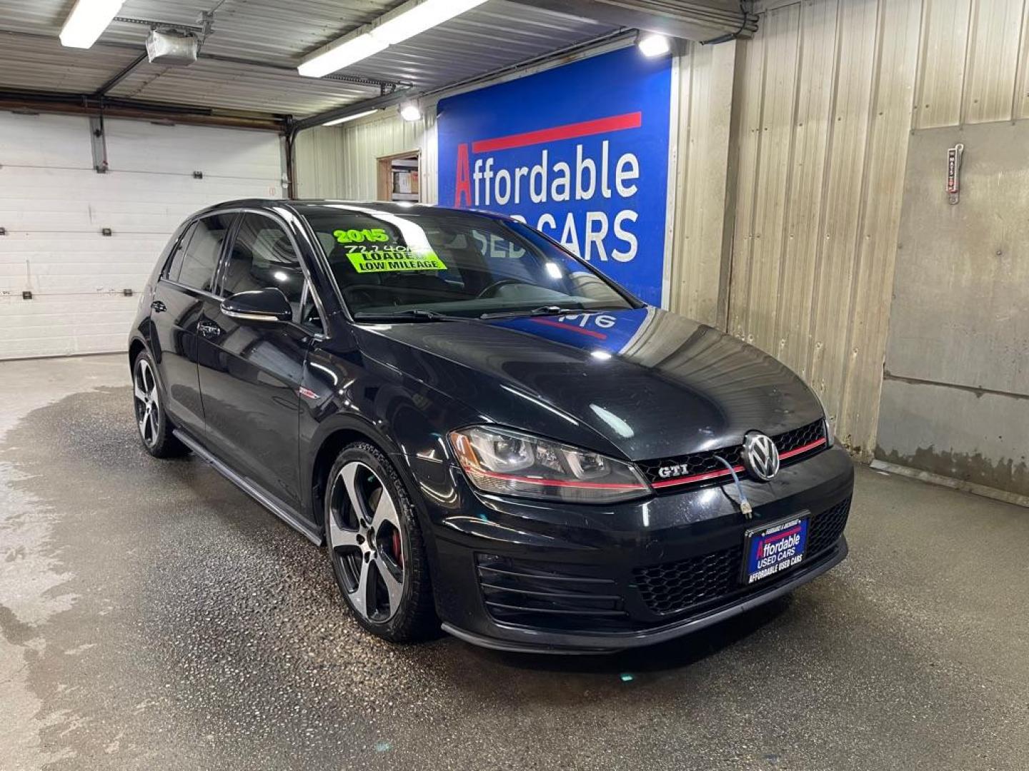 2015 BLACK VOLKSWAGEN GTI (3VW4T7AU8FM) with an 2L engine, Automatic transmission, located at 2525 S. Cushman, Fairbanks, AK, 99701, (907) 452-5707, 64.824036, -147.712311 - Photo#0