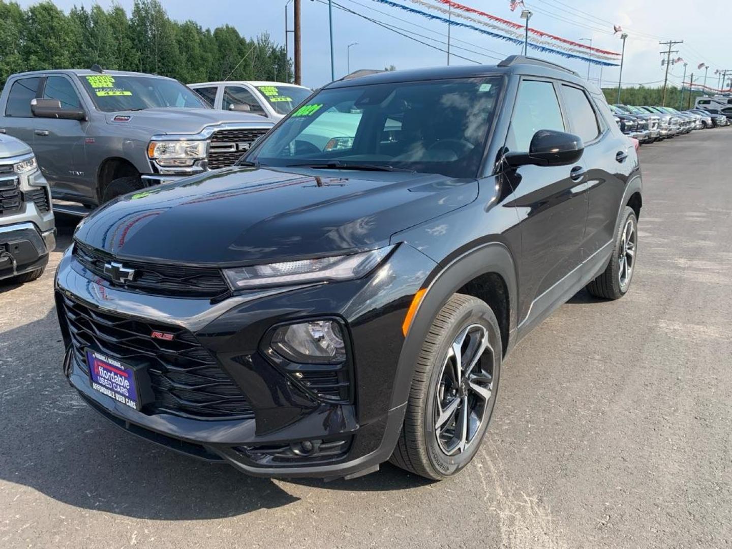 2021 BLACK CHEVROLET TRAILBLAZER RS (KL79MUSL9MB) with an 1.3L engine, Automatic transmission, located at 2525 S. Cushman, Fairbanks, AK, 99701, (907) 452-5707, 64.824036, -147.712311 - Photo#1