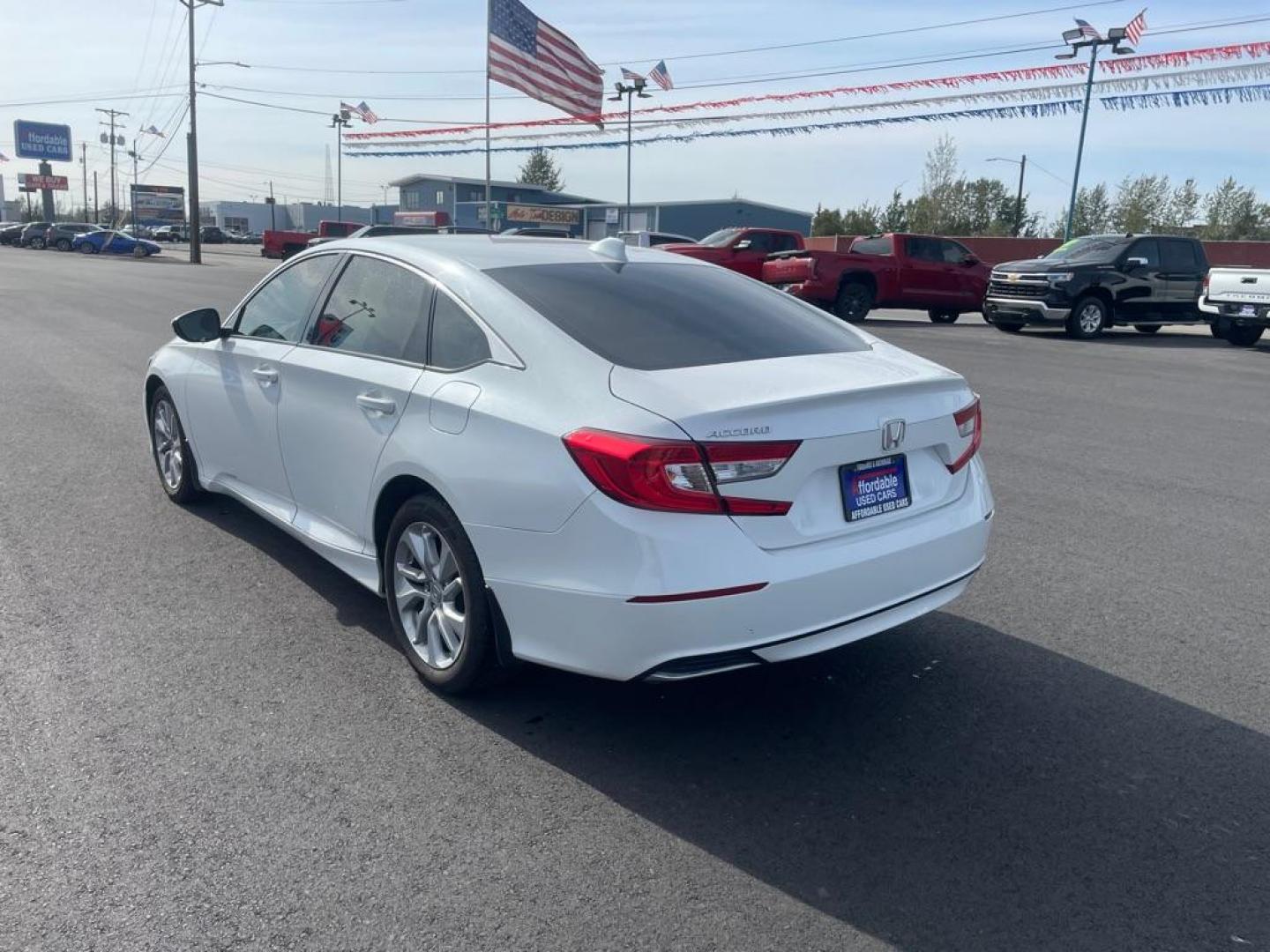 2019 WHITE HONDA ACCORD LX (1HGCV1F12KA) with an 1.5L engine, Continuously Variable transmission, located at 2525 S. Cushman, Fairbanks, AK, 99701, (907) 452-5707, 64.824036, -147.712311 - Photo#2