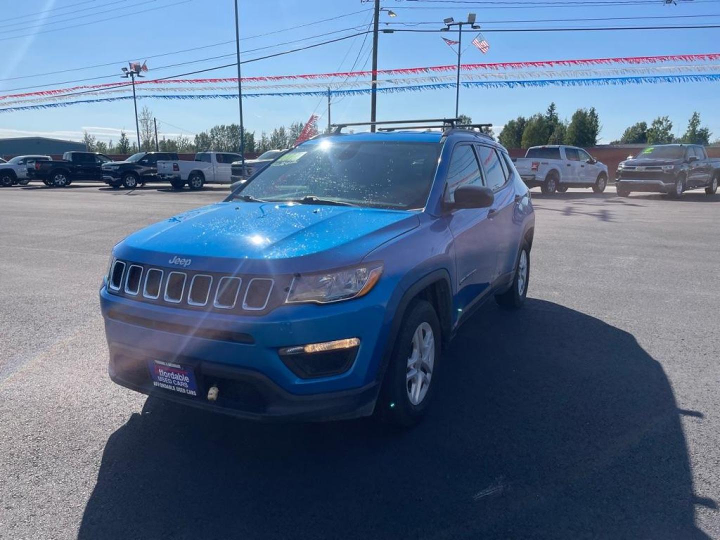 2018 BLUE JEEP COMPASS SPORT (3C4NJCAB5JT) with an 2.4L engine, Automatic transmission, located at 2525 S. Cushman, Fairbanks, AK, 99701, (907) 452-5707, 64.824036, -147.712311 - Photo#1