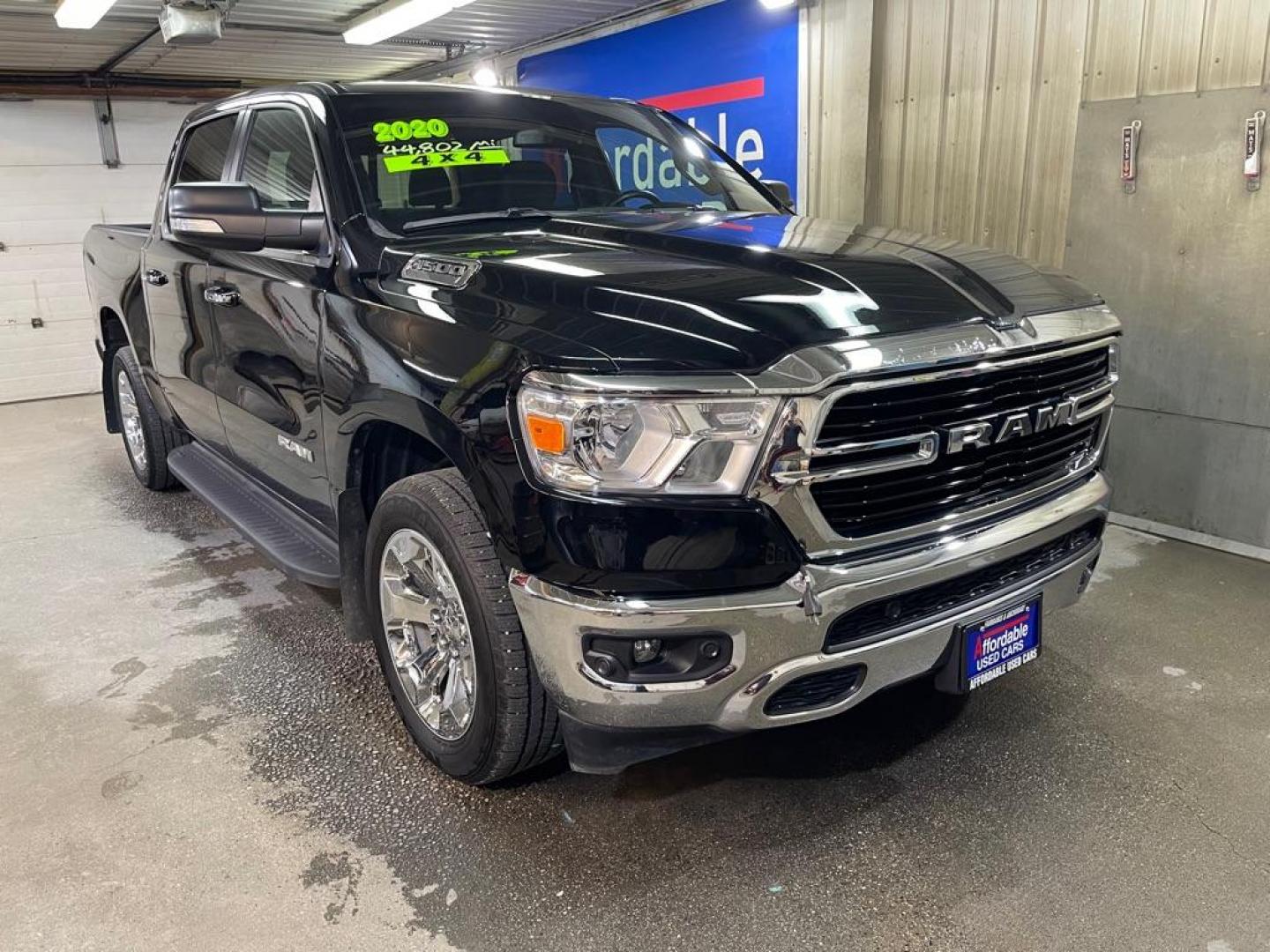 2020 BLACK RAM 1500 BIG HORN/LONE S (1C6RRFFG5LN) with an 3.6L engine, Automatic transmission, located at 2525 S. Cushman, Fairbanks, AK, 99701, (907) 452-5707, 64.824036, -147.712311 - Photo#0