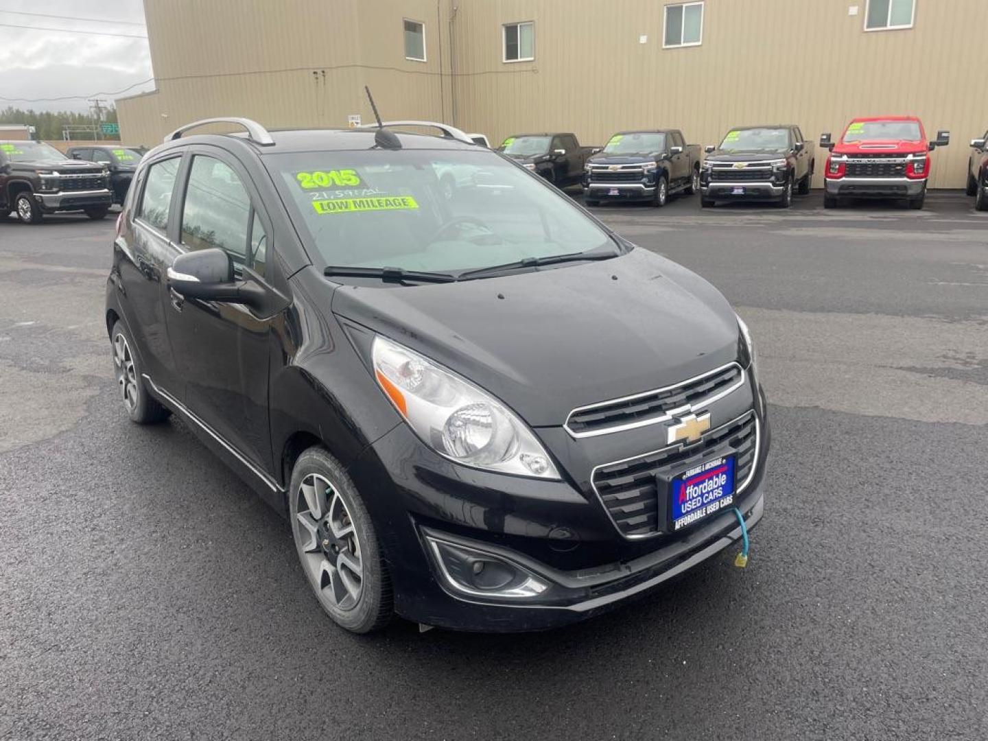 2015 BLACK CHEVROLET SPARK 2LT (KL8CF6S95FC) with an 1.2L engine, Continuously Variable transmission, located at 2525 S. Cushman, Fairbanks, AK, 99701, (907) 452-5707, 64.824036, -147.712311 - Photo#0