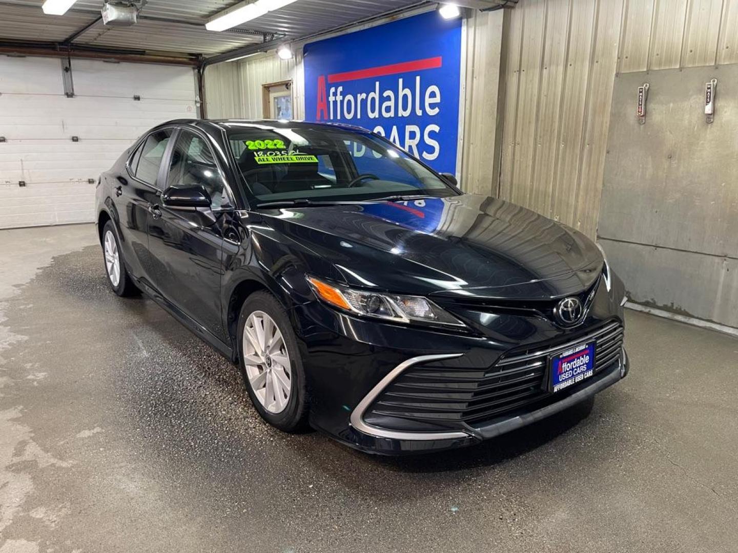 2022 BLACK TOYOTA CAMRY LE (4T1C11BK2NU) with an 2.5L engine, Automatic transmission, located at 2525 S. Cushman, Fairbanks, AK, 99701, (907) 452-5707, 64.824036, -147.712311 - Photo#0